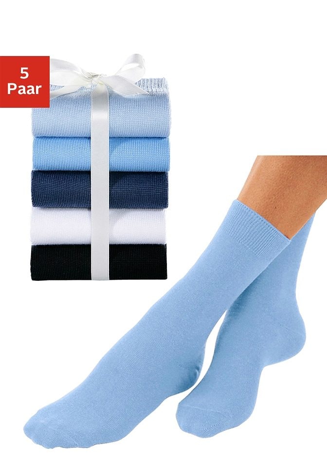 Go in Basicsocken, (Packung, 5 Paar), unifarben