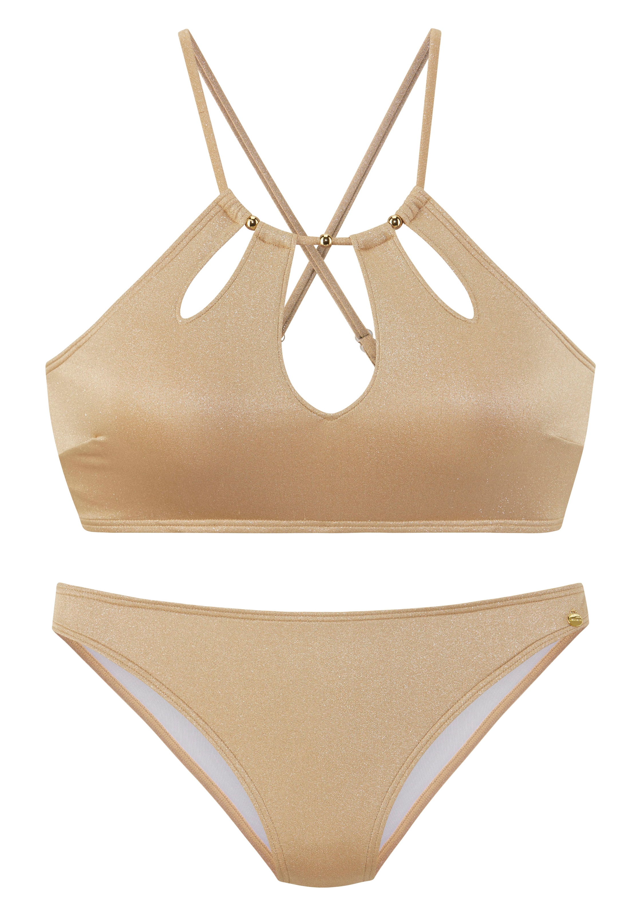 LASCANA Bustier-Bikini »Monaco«, Mit Zierperlen am Dekolleté