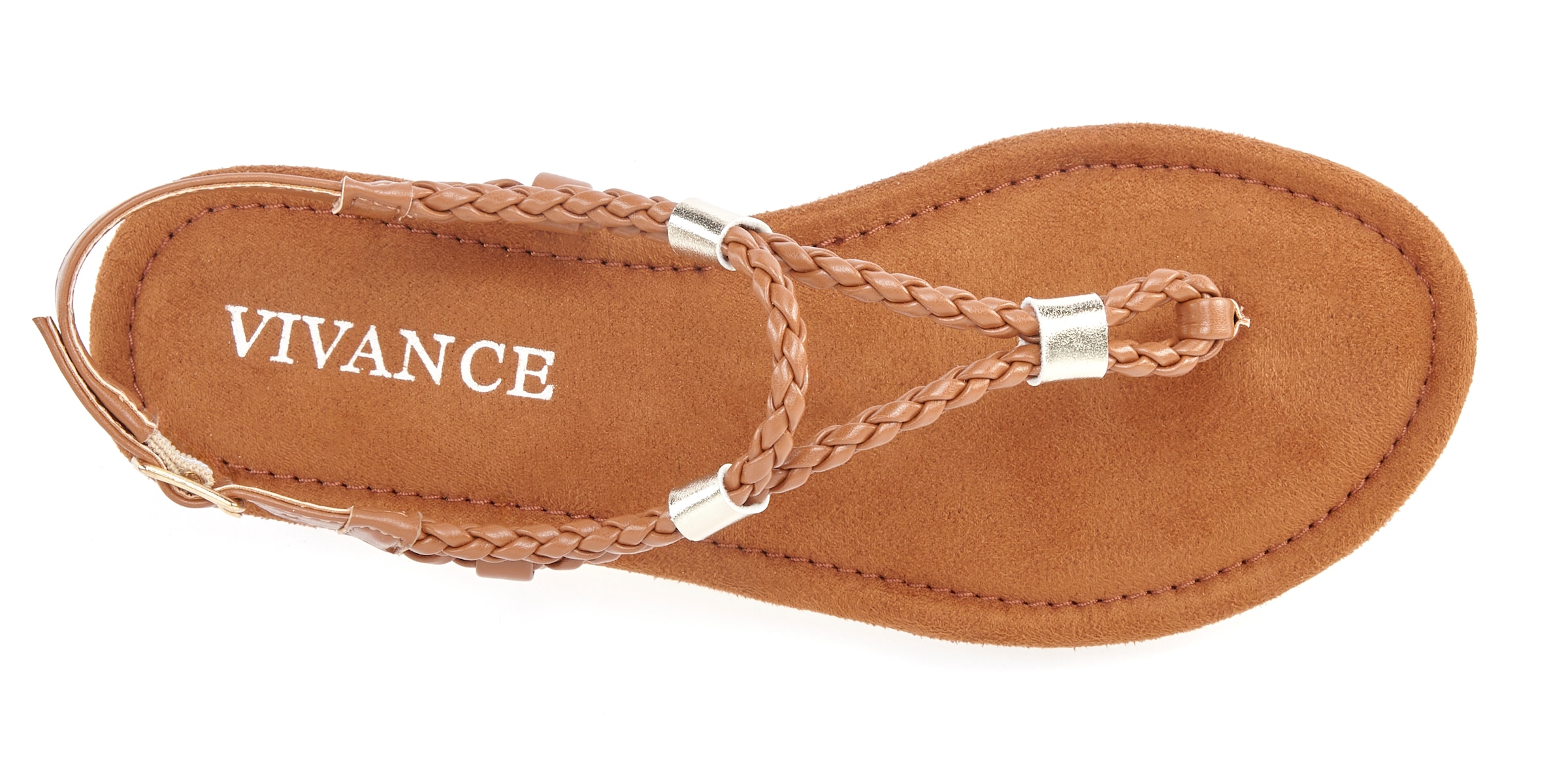 Vivance Sandale »Sommerschuh«, Zehentrenner, Sommerschuh, Sandalette mit raffinierten Riemchen