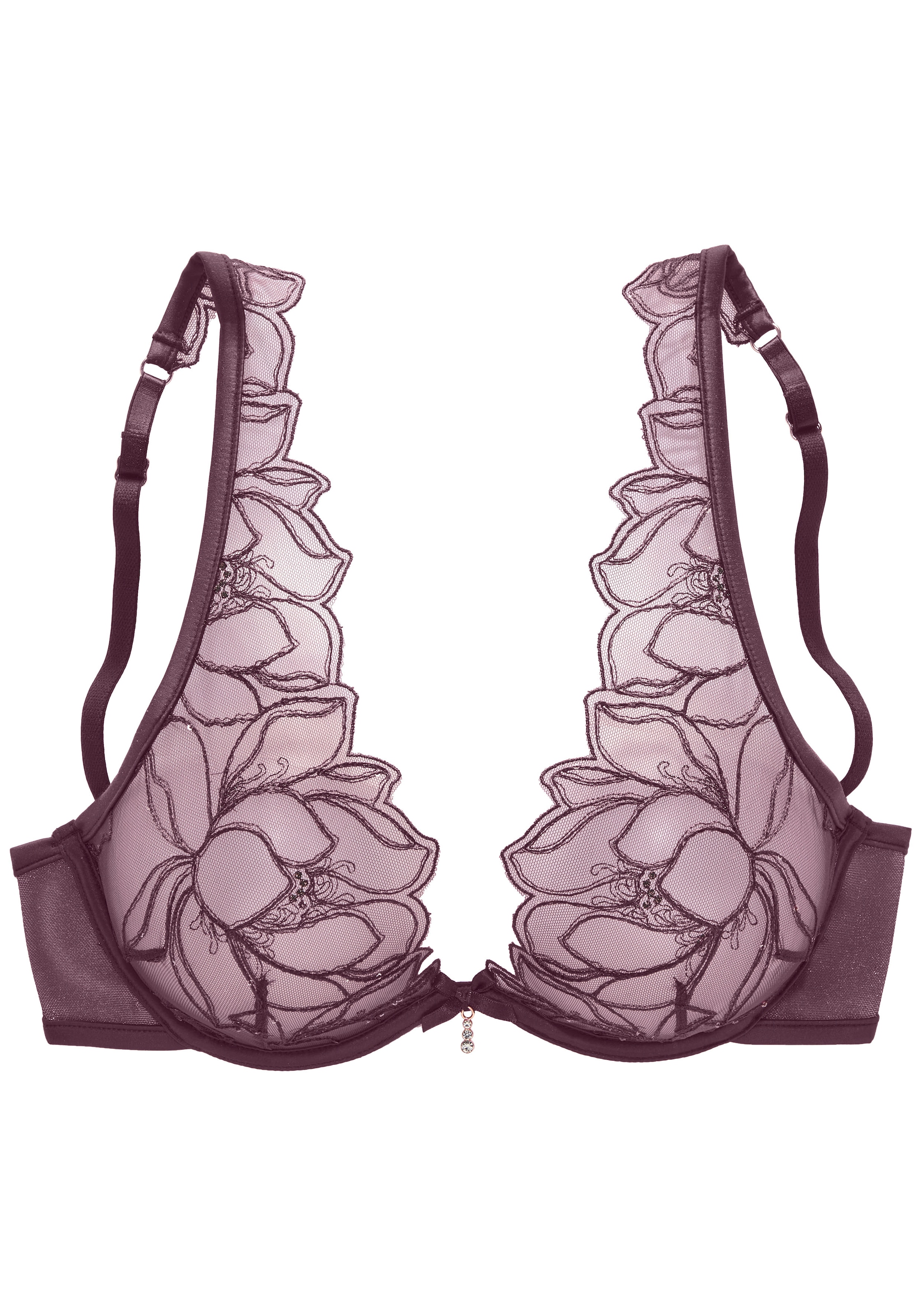 LASCANA Bügel-BH »Amira-Kollektion«, mit leicht transparenter Spitze mit feinen Glitzerdetails, Dessous