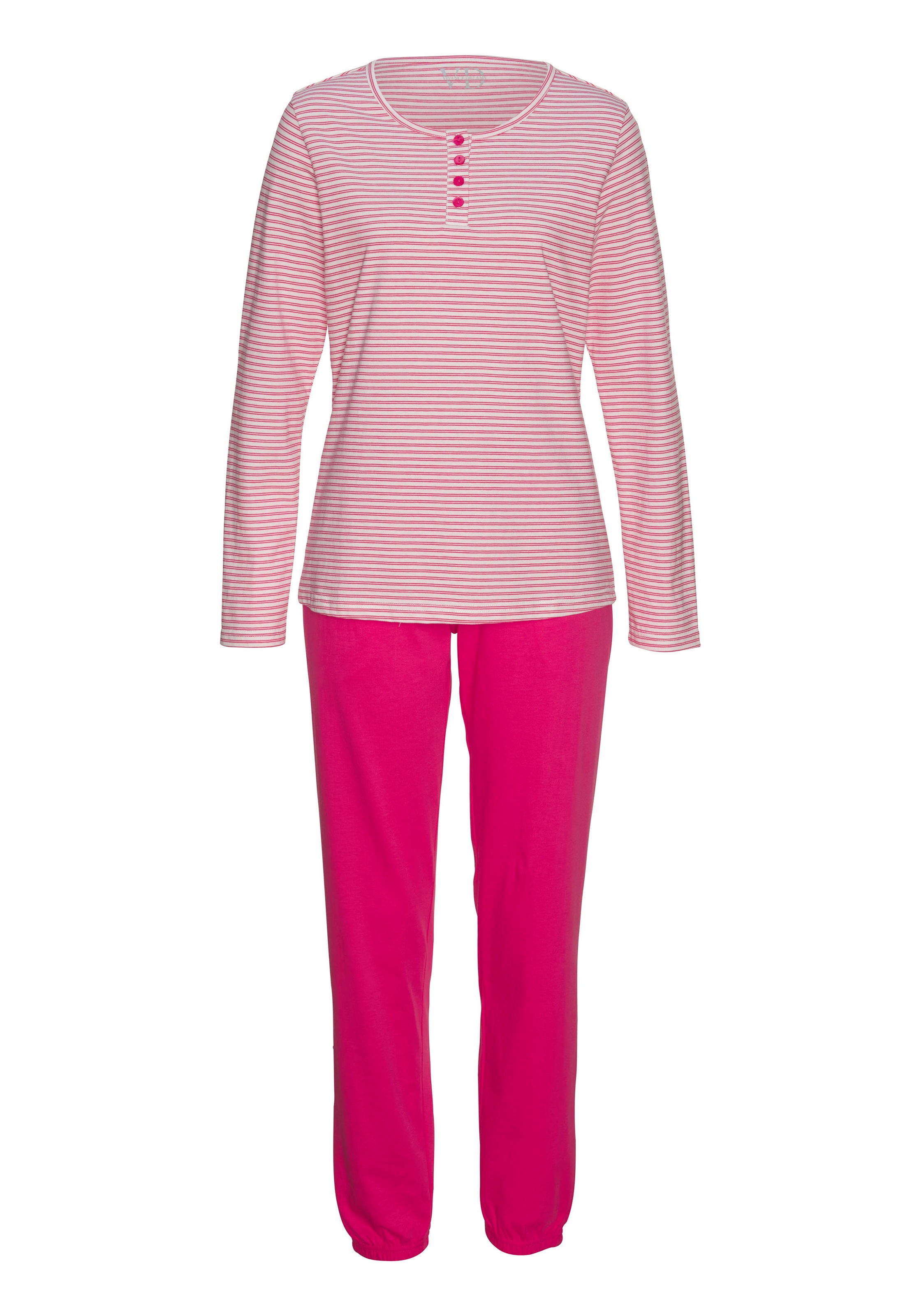 Vivance Dreams Pyjama, (Set, 2 tlg.), mit garngefärbten Streifen