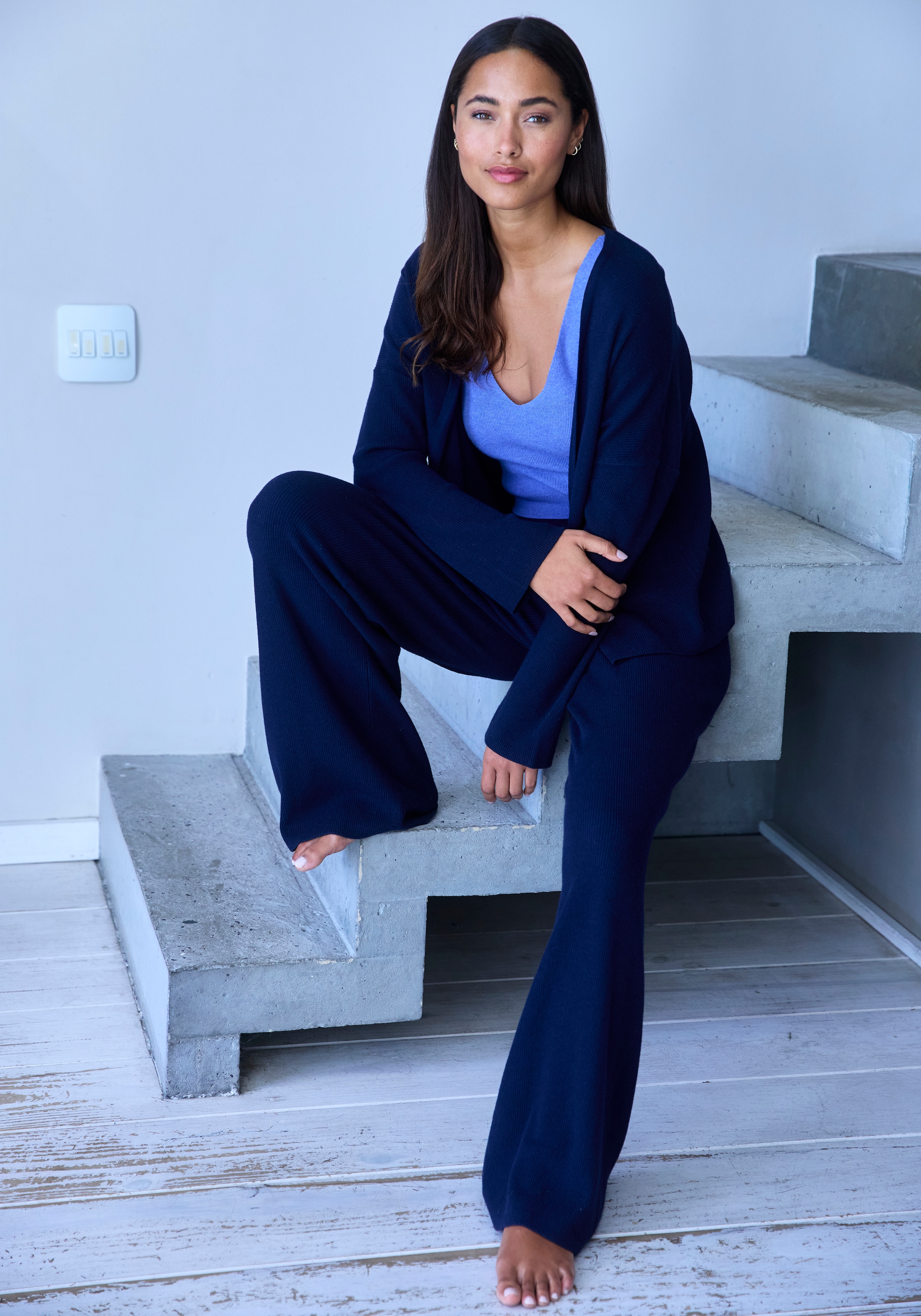 Copenhagen Studios Cardigan aus hochwertiger, feiner Rippe, Loungewear