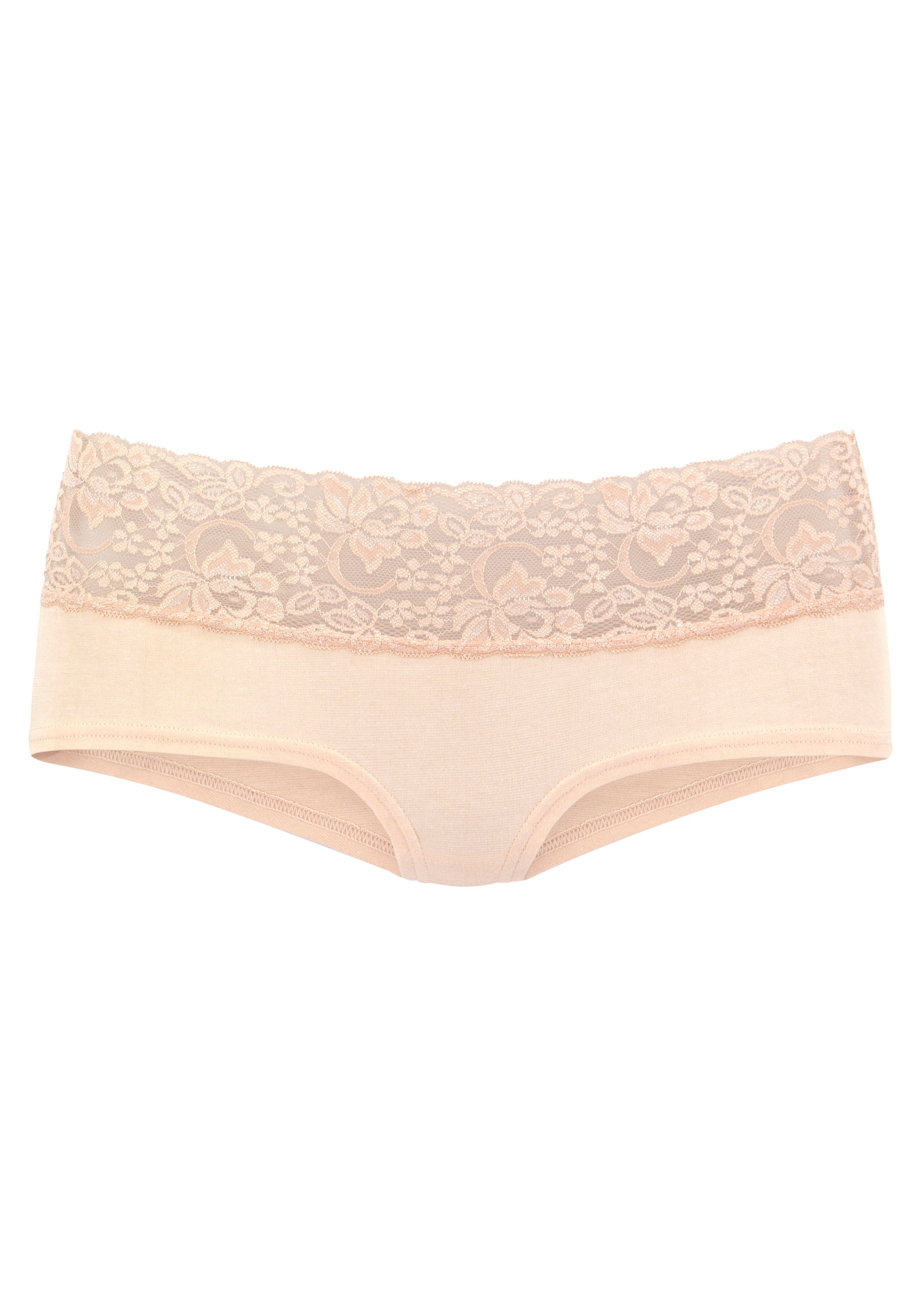 Vivance Panty, (3er-Pack), aus elastischer Baumwolle mit floraler Spitze