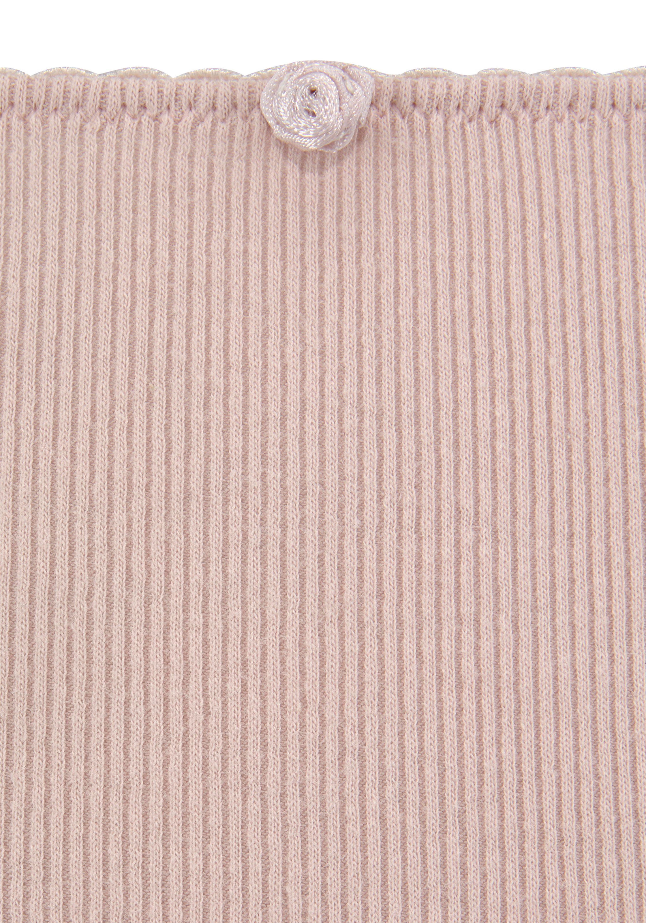 Vivance Taillenslip, (3er-Pack), aus weicher und elastischer Rippware, mit zartem Röschen vorn