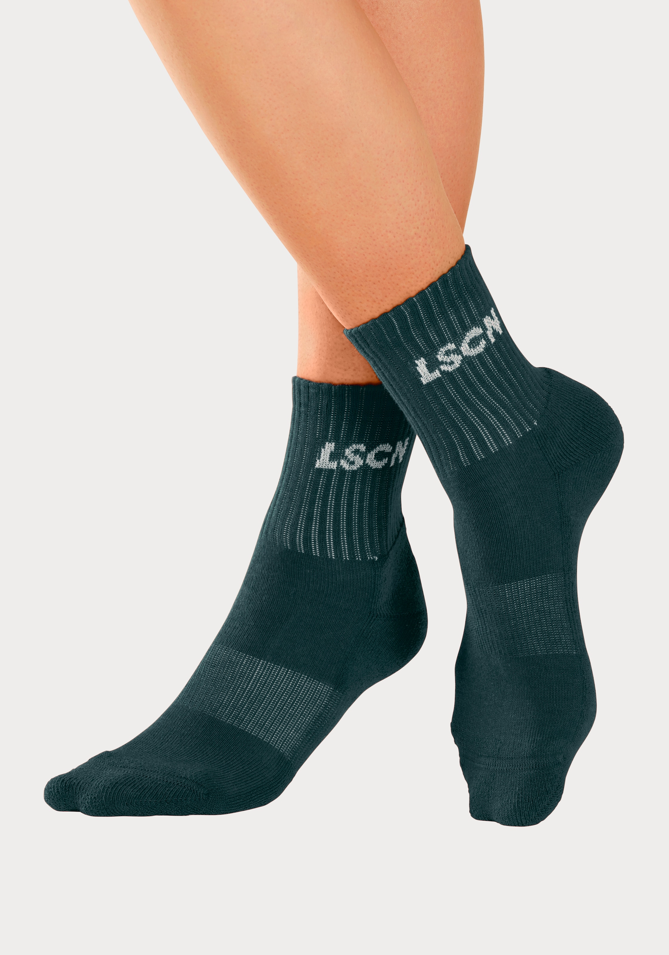LSCN by LASCANA Tennissocken Packung, 2 Paar tlg. mit  Halbfußfrottee