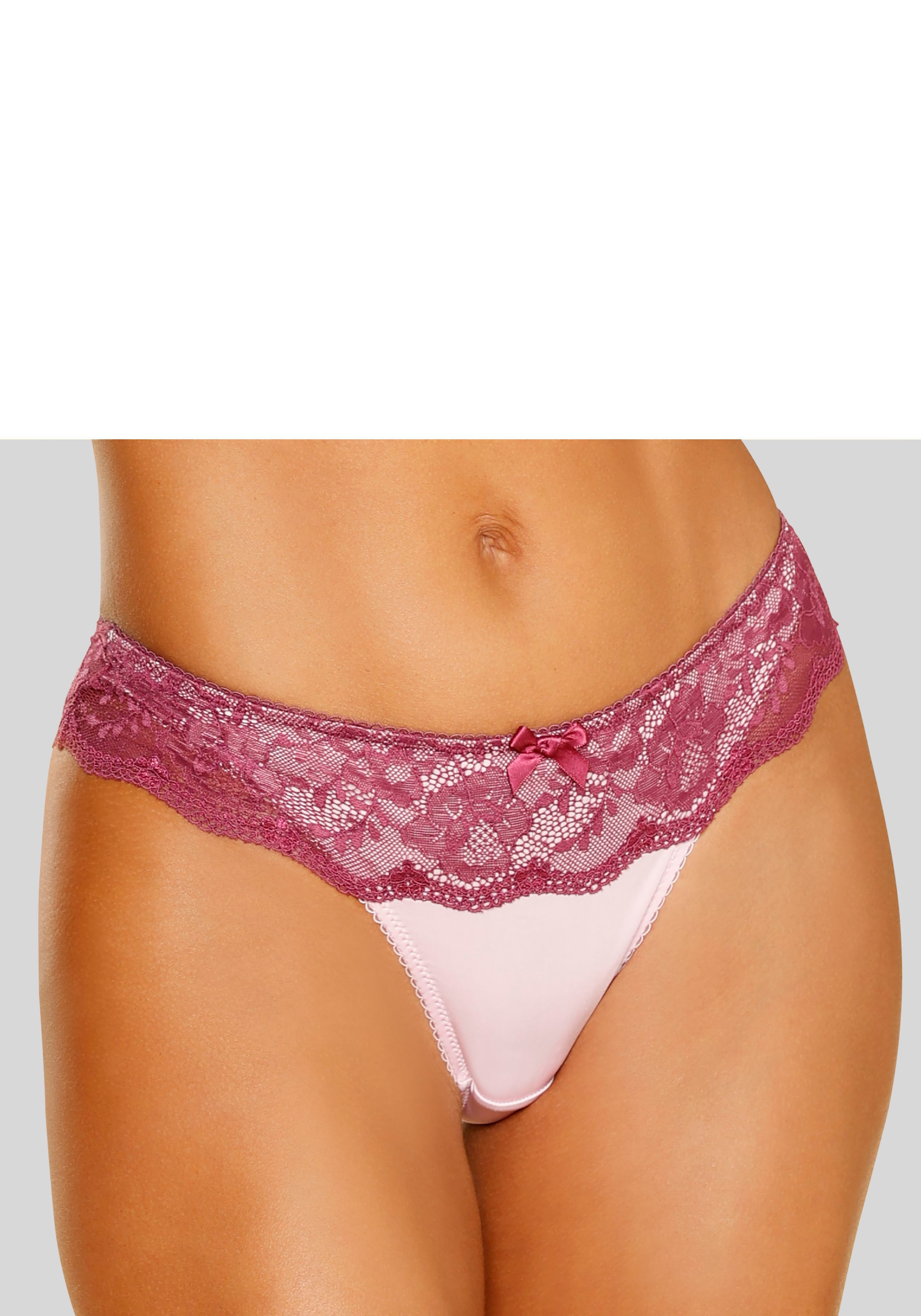 LASCANA String, mit breitem Bund aus blumiger Spitze, Dessous