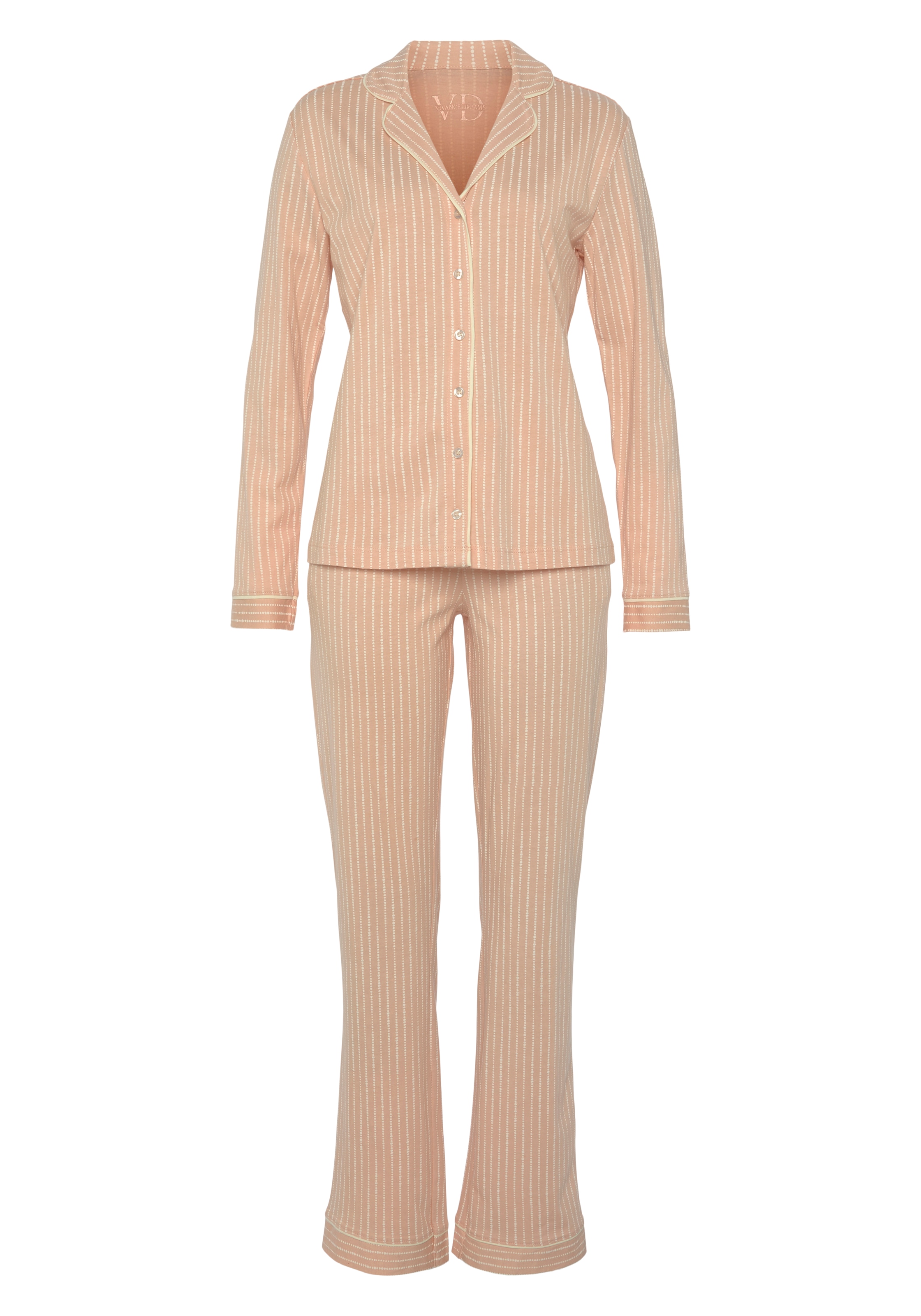 Vivance Dreams Pyjama, (2 tlg.), im klassischen Schnitt