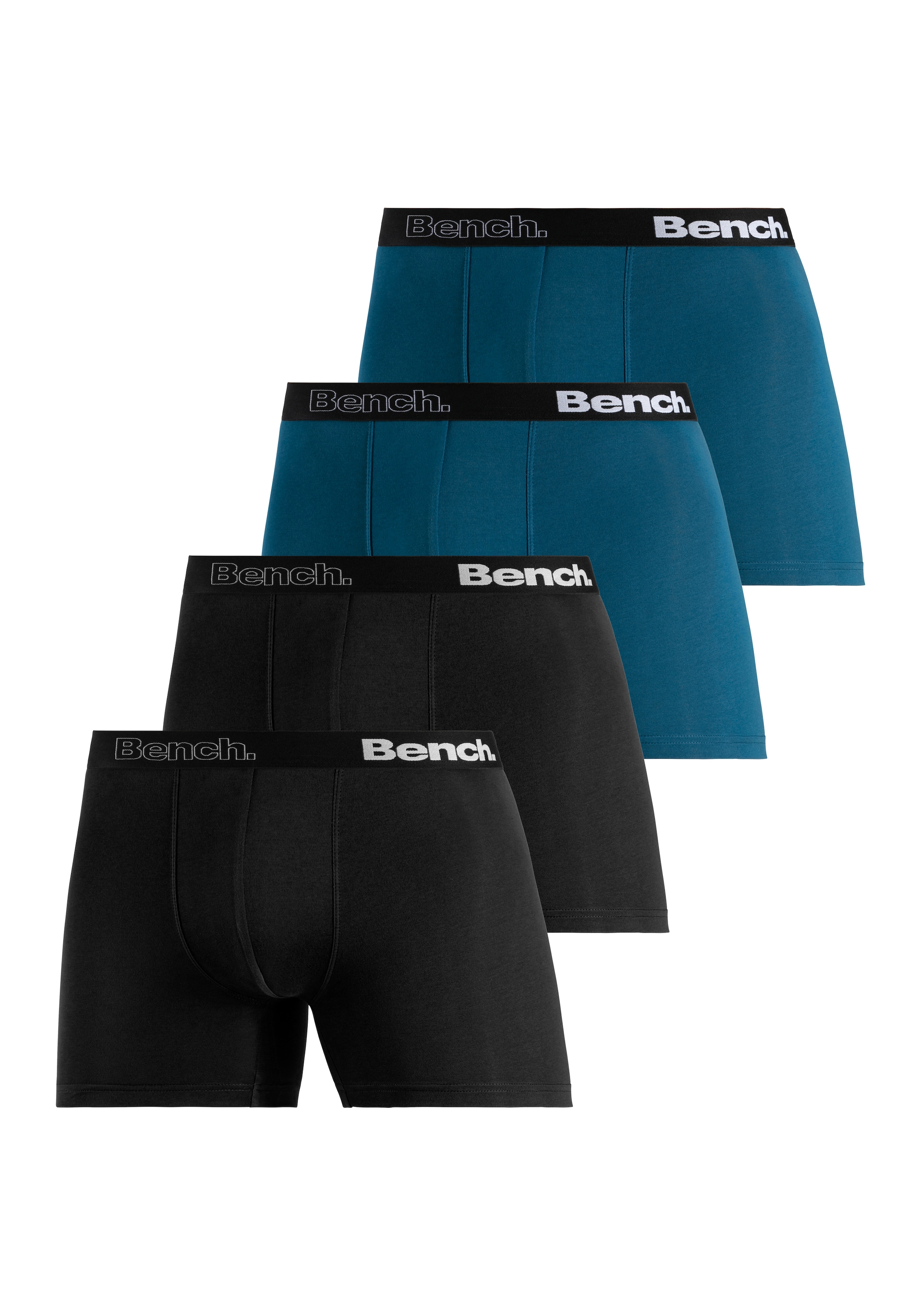 Bench. Langer Boxer »Boxershorts für Herren«, (Packung, 4 St.), Unterhosen mit Logoschriftzug im Bund