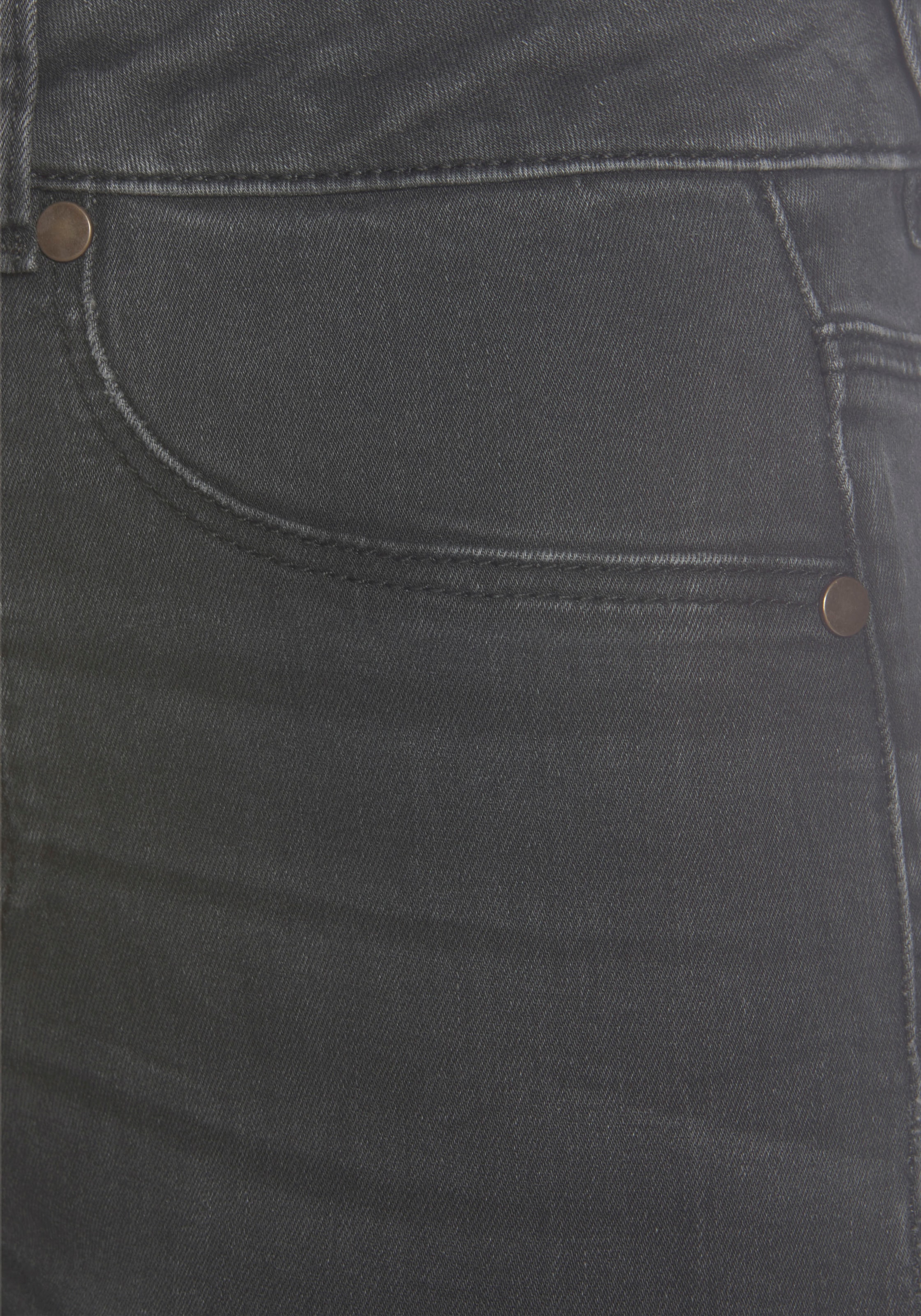 LASCANA High-waist-Jeans, mit sichtbarer Knopfleiste und Stretch-Anteil, Skinny, High Waist