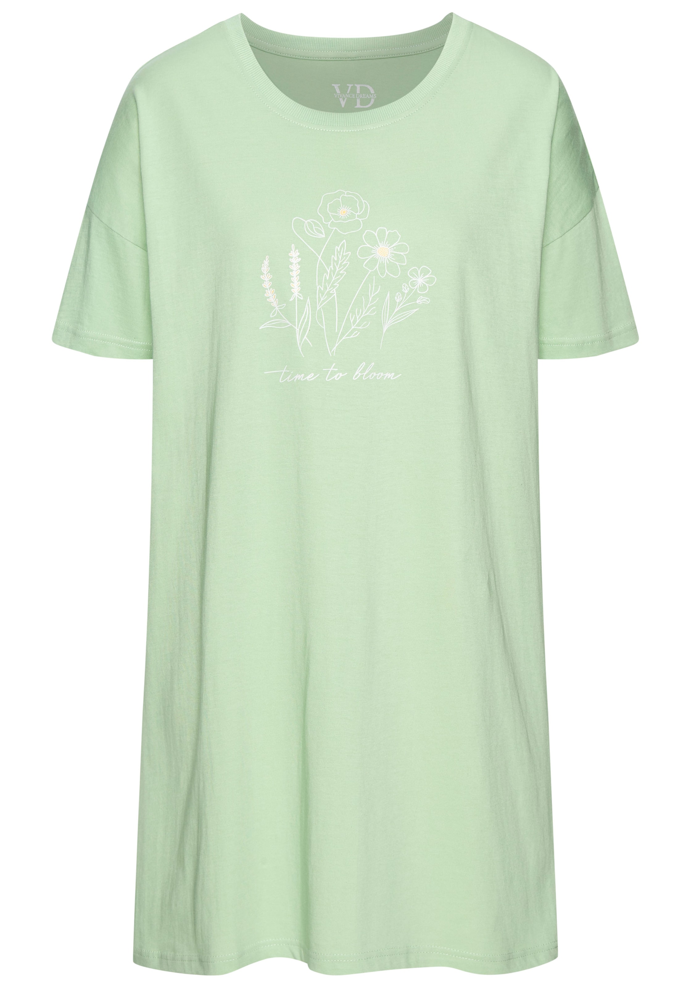 Vivance Dreams Bigshirt, (Set, 2 Stück), mit zart skizziertem Frontdruck