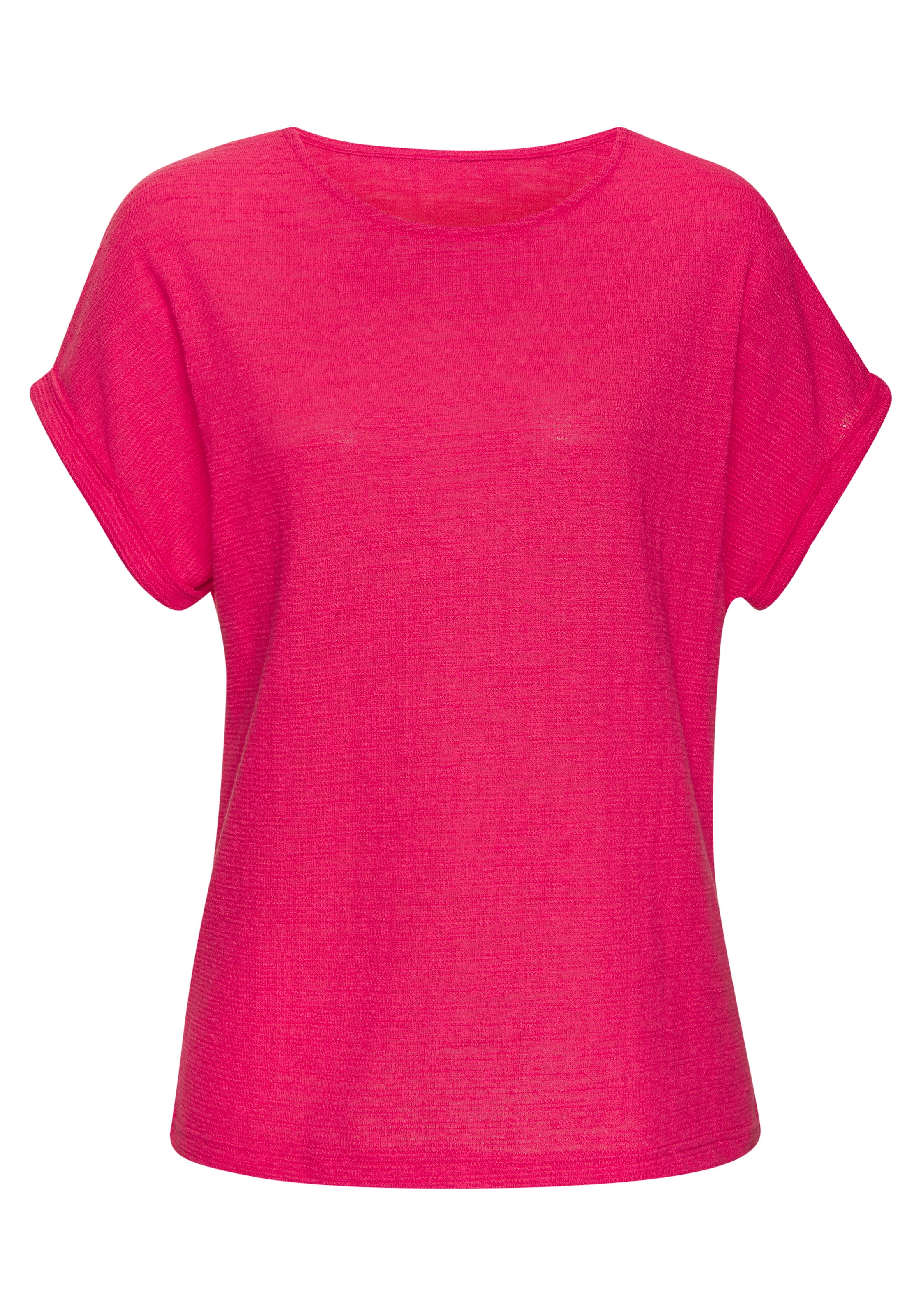 Vivance T-Shirt »aus bügelfreiem Strukturstrick«, (2er-Pack), aus bügelfreiem Strukturstrick und mit recycelten Polyester-Fasern