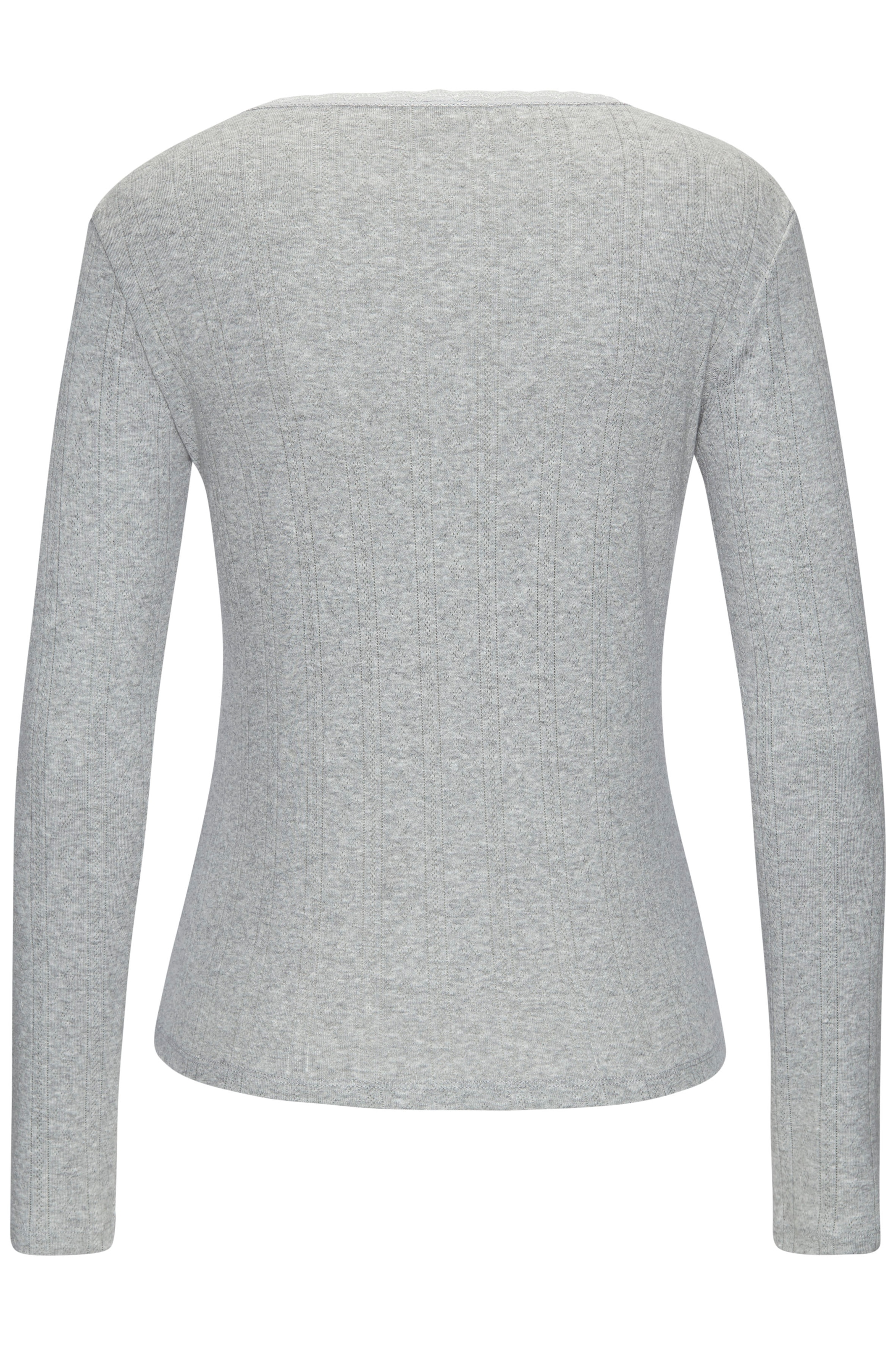 Vivance Langarmshirt , aus weichem Pointelle-Strick mit Spitze
