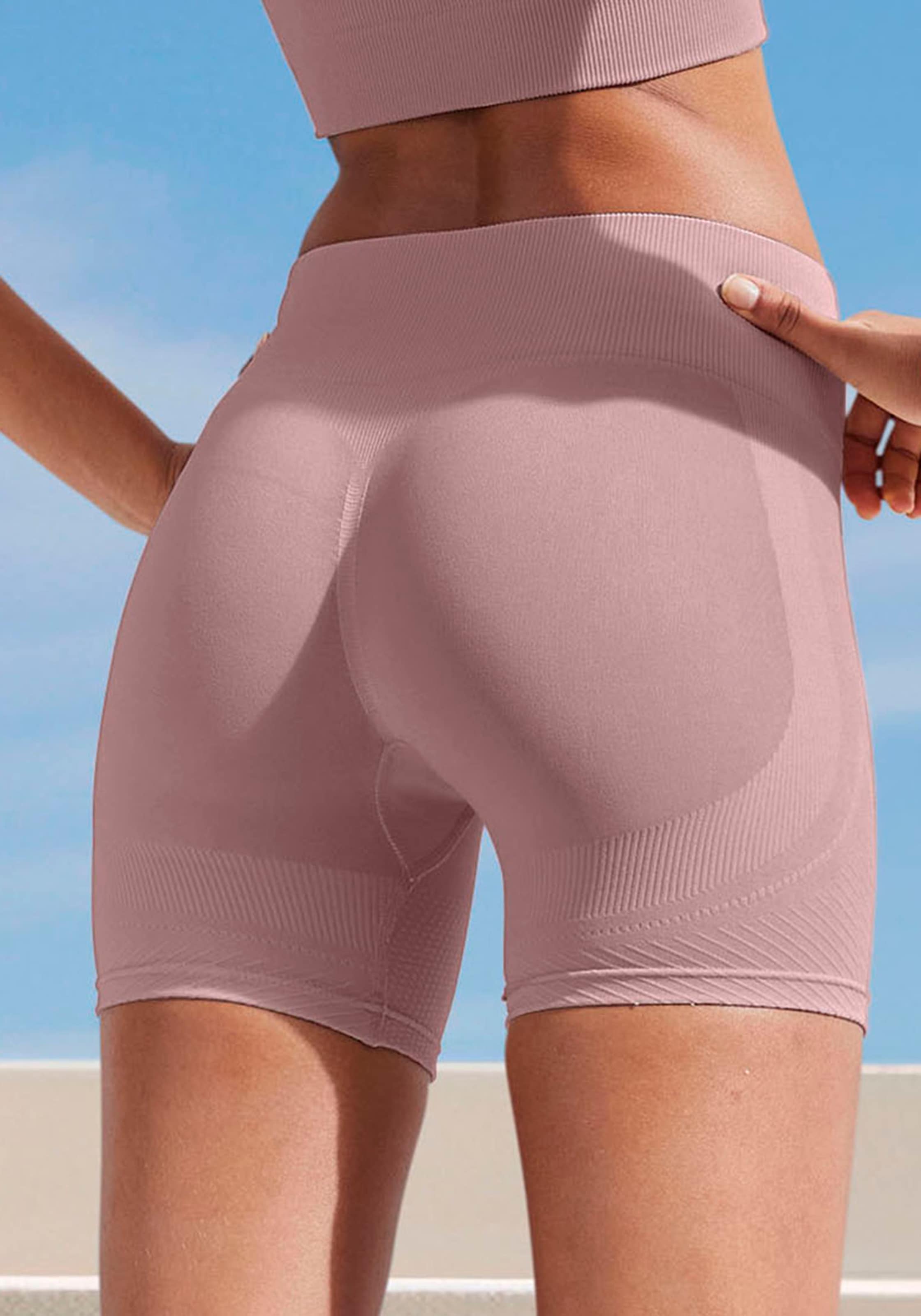 LASCANA Funktionsshorts »Po Push Up«, mit Rippstruktur und Shapingeffekt, Sportshorts