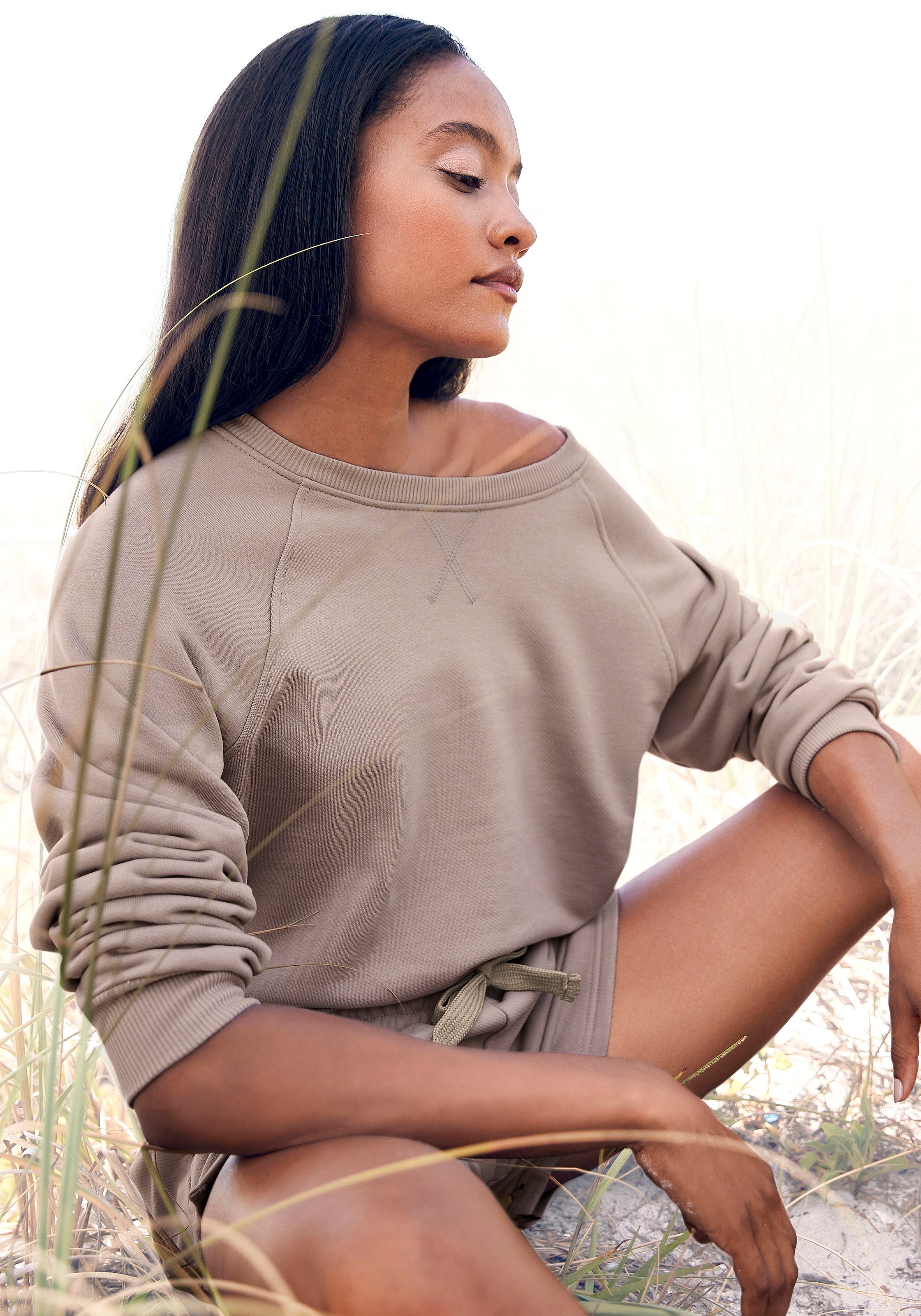 LASCANA Sweatshirt, aus organischer Baumwolle, Loungewear