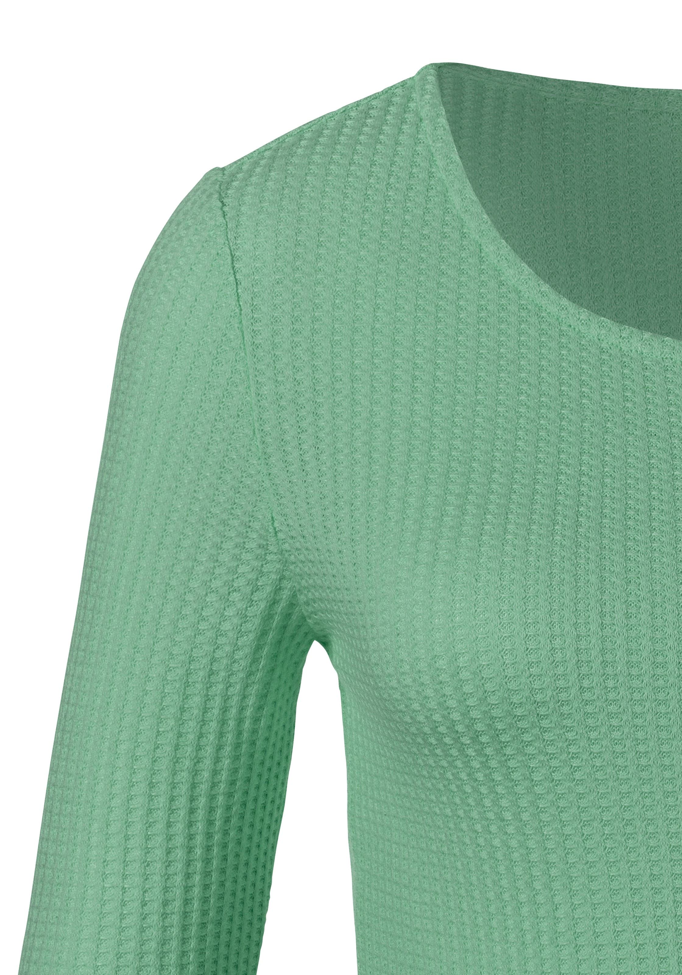 LASCANA Langarmshirt »in modischer Piqué-Optik«, (2er-Pack), aus pflegeleichter Qualität mit Viskose