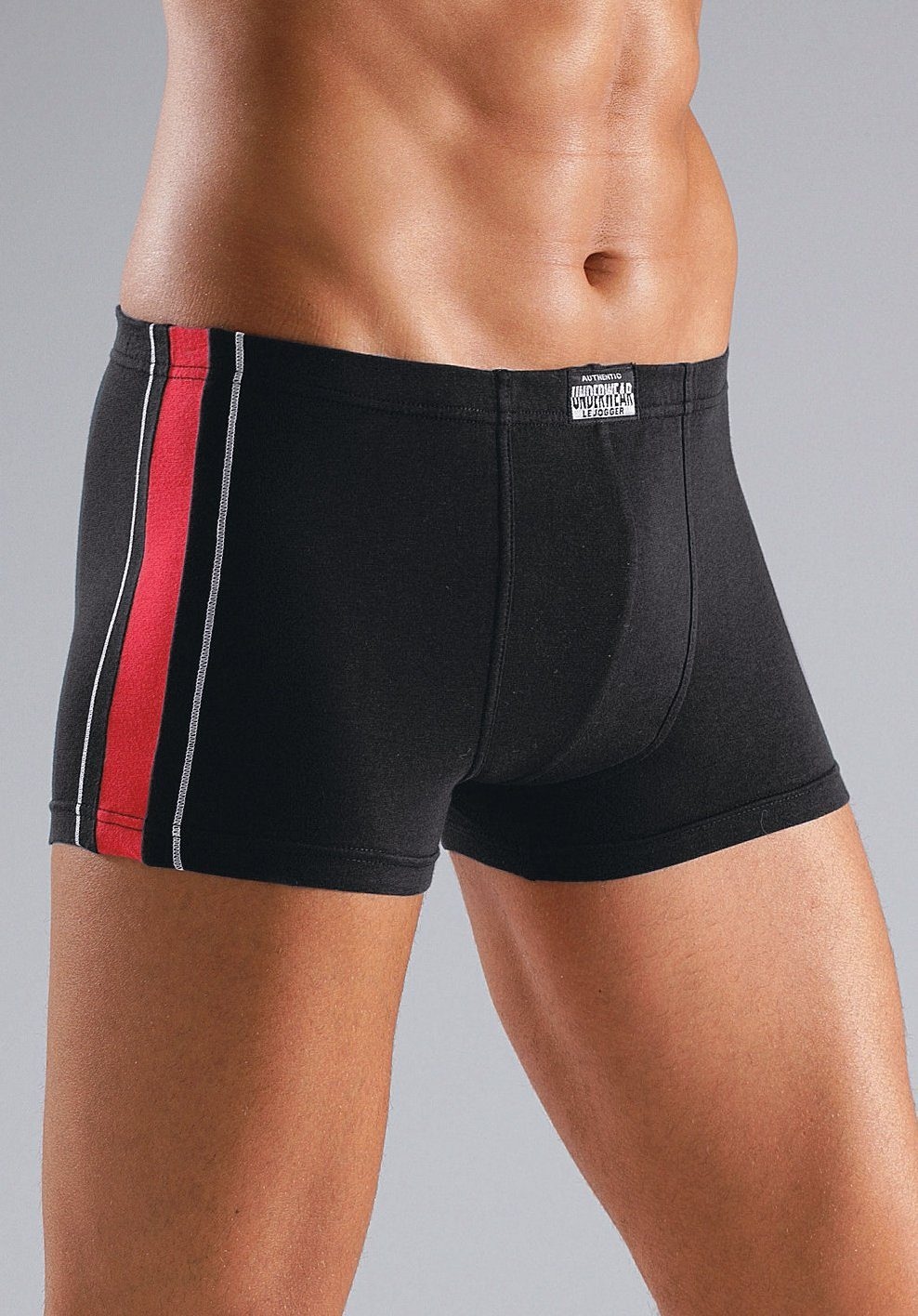 AUTHENTIC UNDERWEAR Boxer »Boxershorts für Herren«, (Packung, 4 St.), mit kontrastfarbigen Streifen seitlich