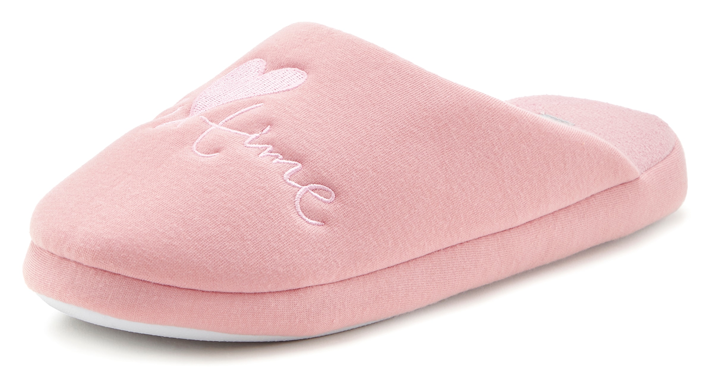 Vivance Pantolette »Hausschuh, Pantoffel, Clog,«, mit verspieltem Schriftzug VEGAN