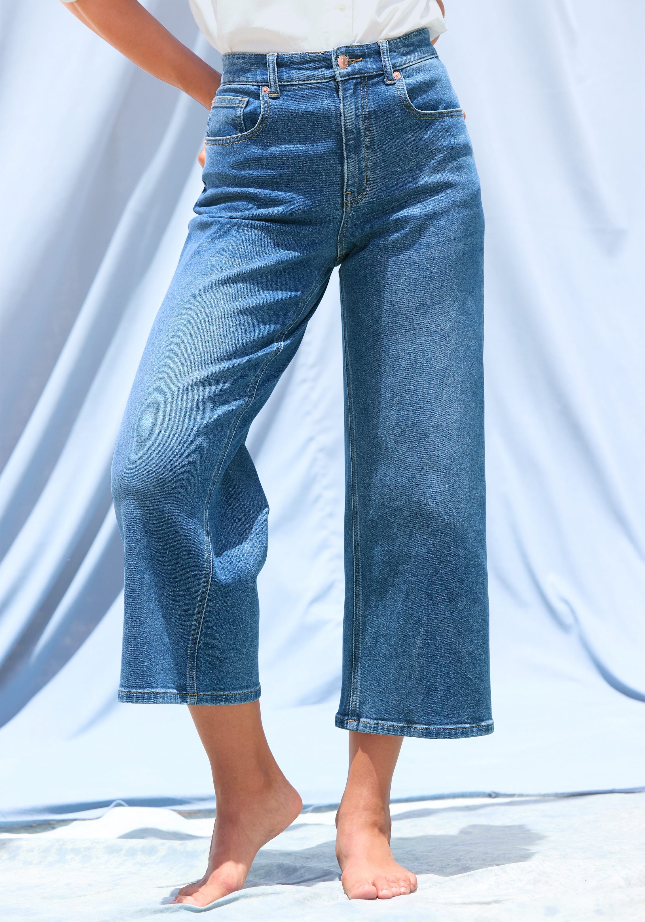 LASCANA 7/8-Jeans, aus Baumwoll-Denim, Straight-Leg