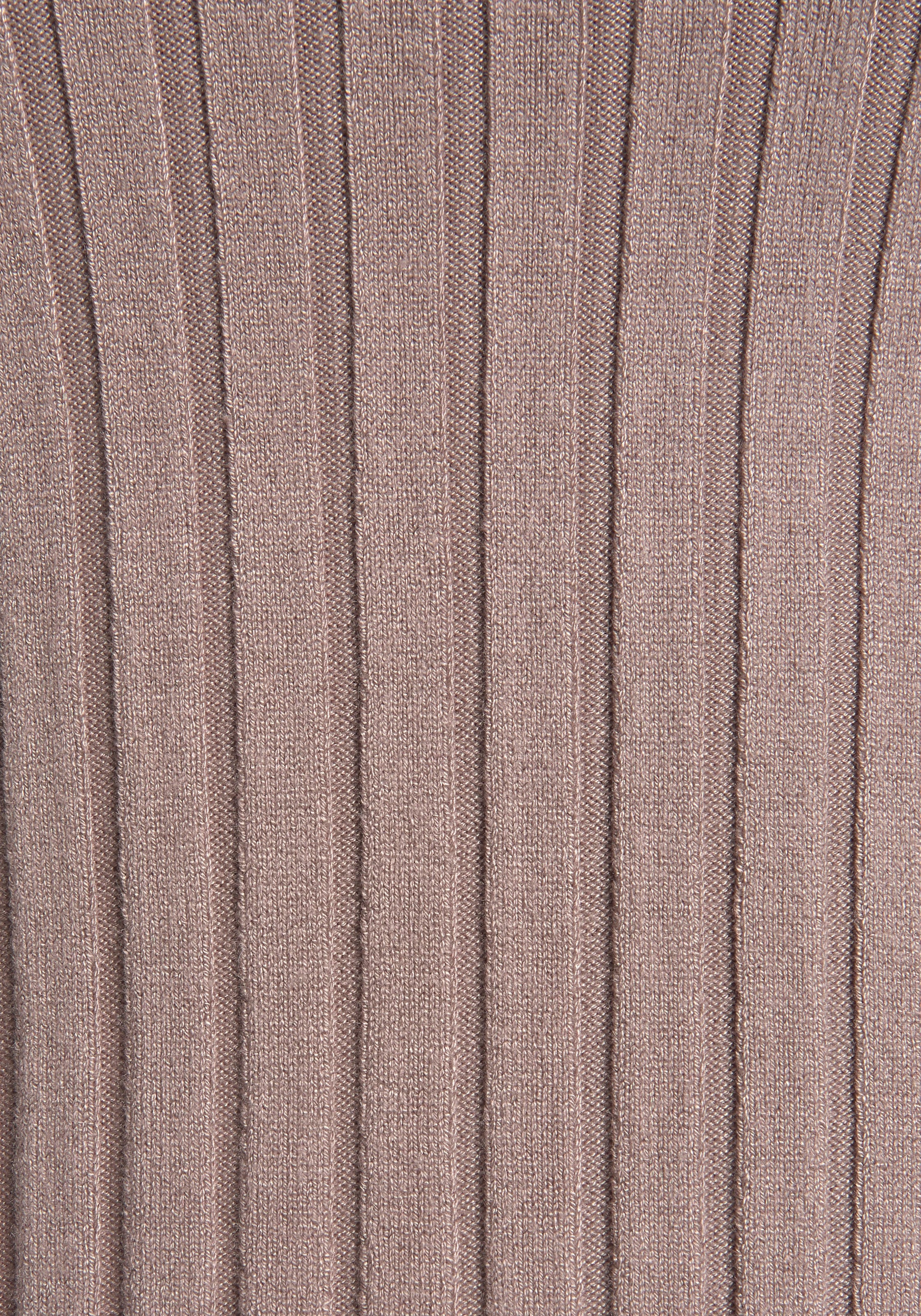 LASCANA Stricktop, aus weichem Rippstrick mit Stehkragen, modisch