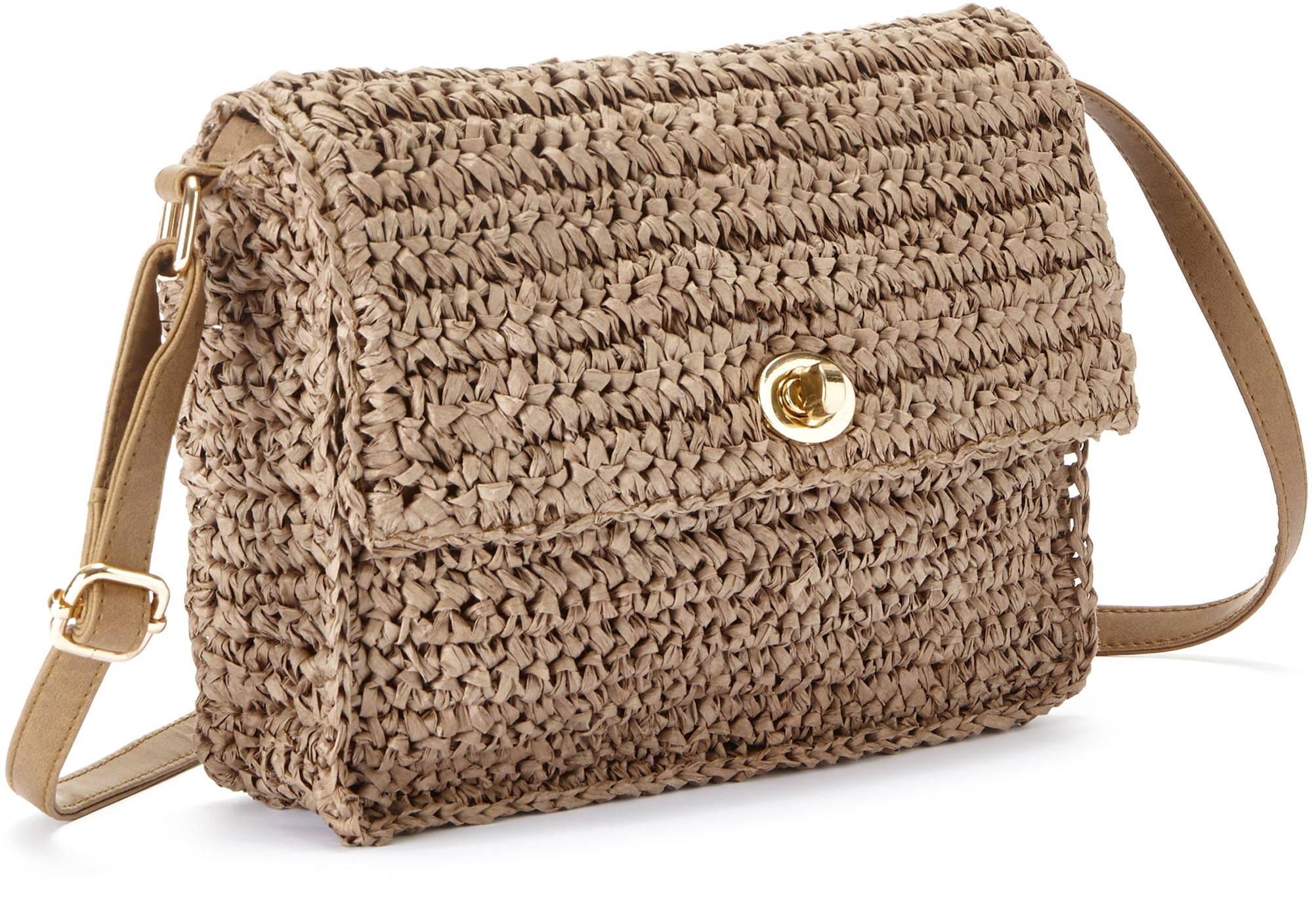 Vivance Umhängetasche »Handtasche«, Minibag, Henkeltasche, Bast-Optik, Sommertasche, Crossbody Bag