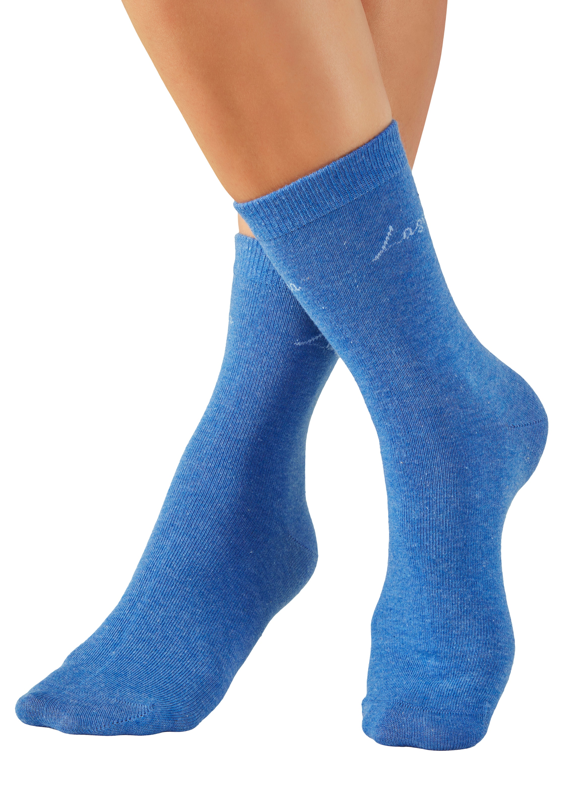 LASCANA Basicsocken »für Damen mit eingestricktem Markenlogo« Box, 7 Stk. tlg. in ansprechender Geschenkbox