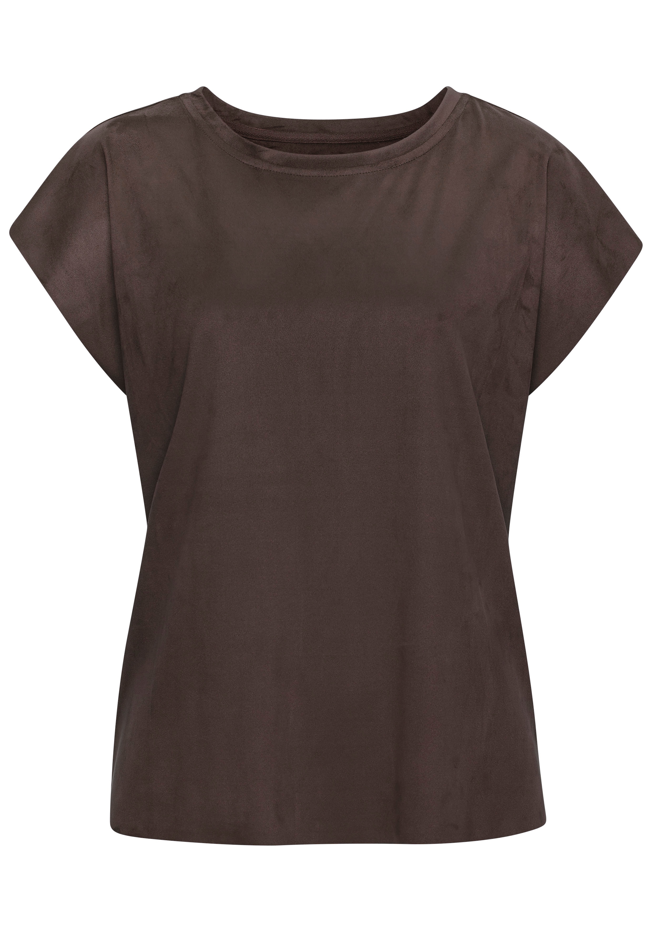 French Connection T-Shirt , aus Veloursleder-Imitat mit kleiner Stickerei, Loungewear
