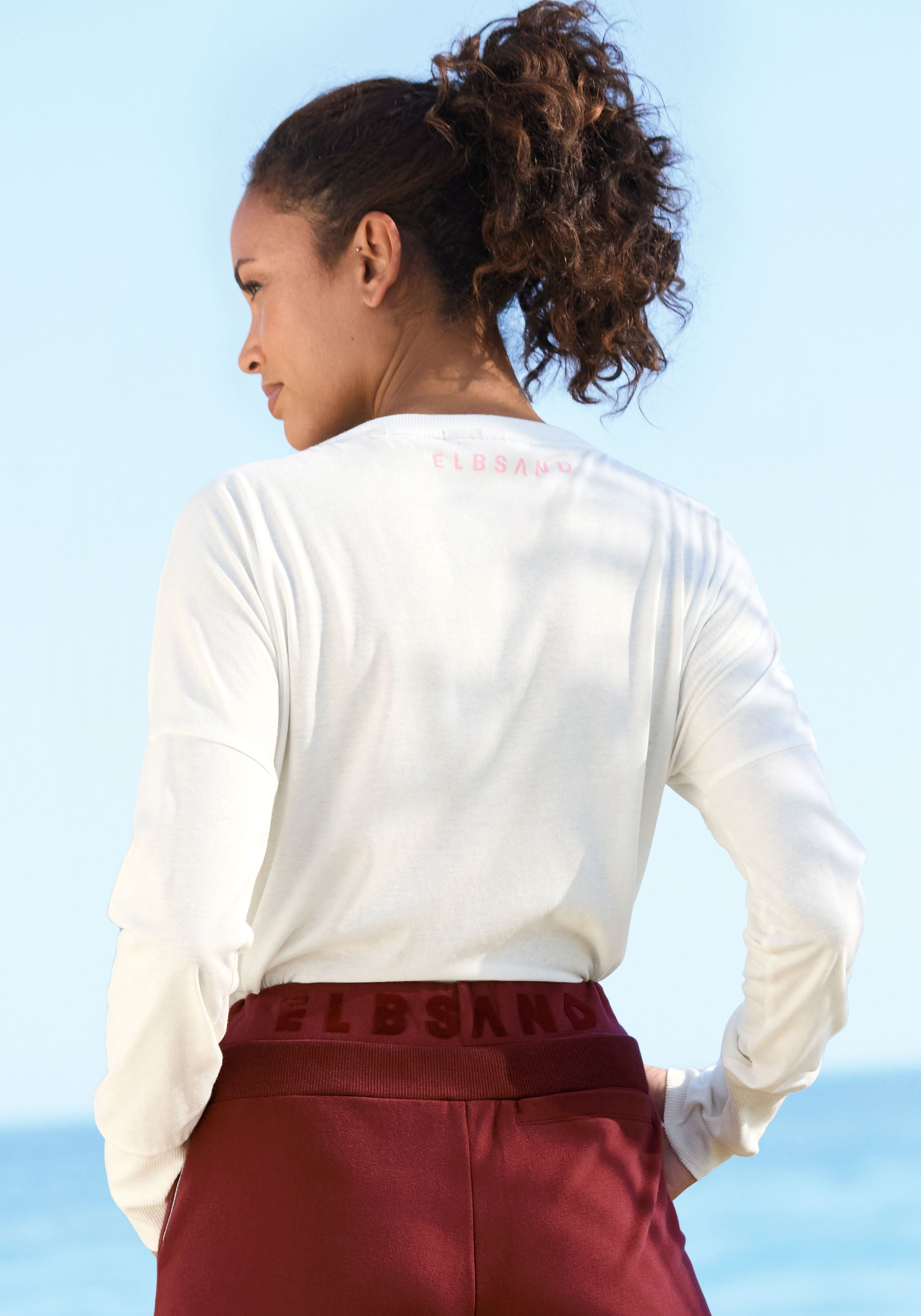 Elbsand Langarmshirt mit Frontdruck, Longsleeve, lockerer Schnitt