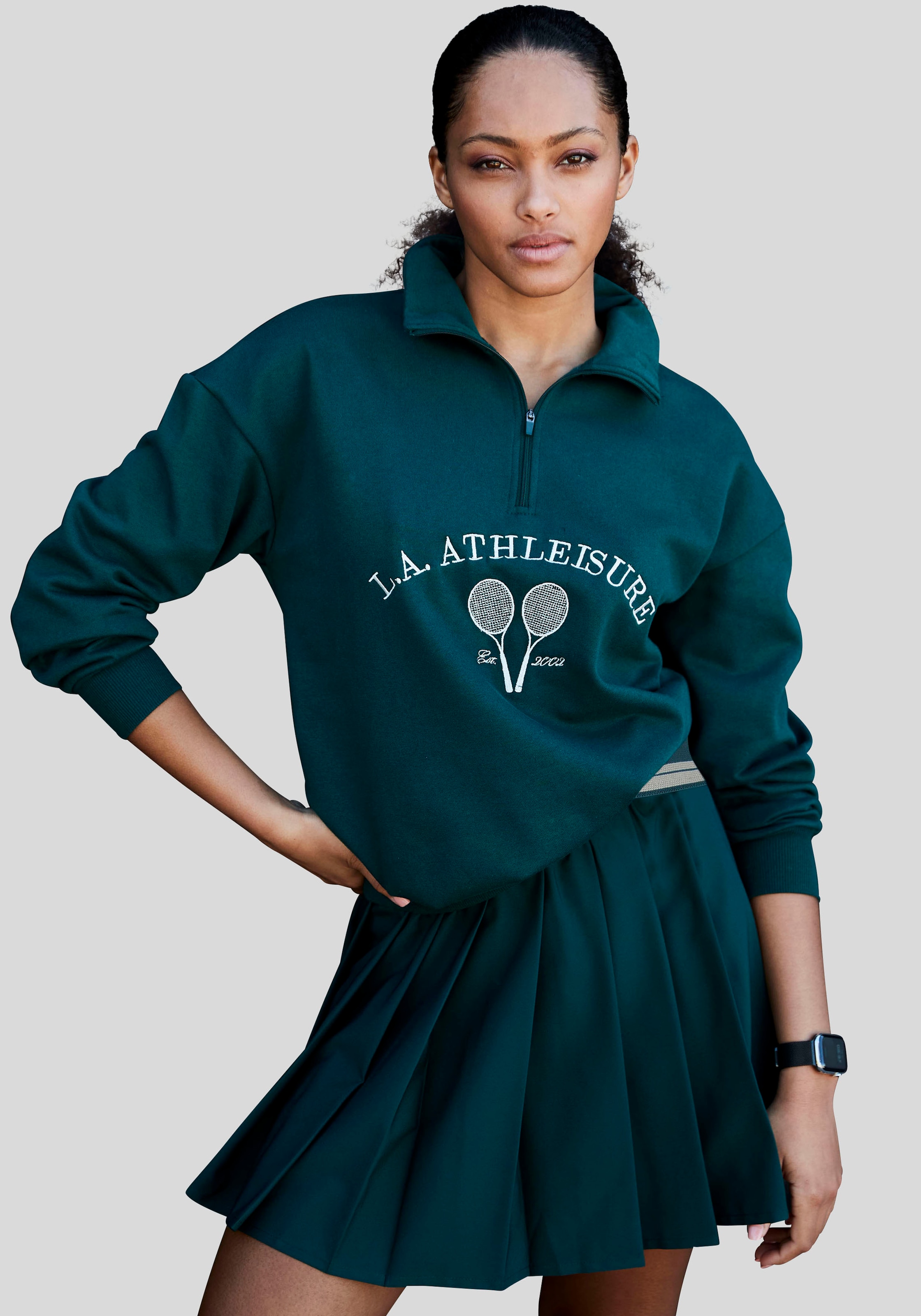 LASCANA ACTIVE Sweatshirt »Tennis«, mit Stehkragen und Reißverschluss