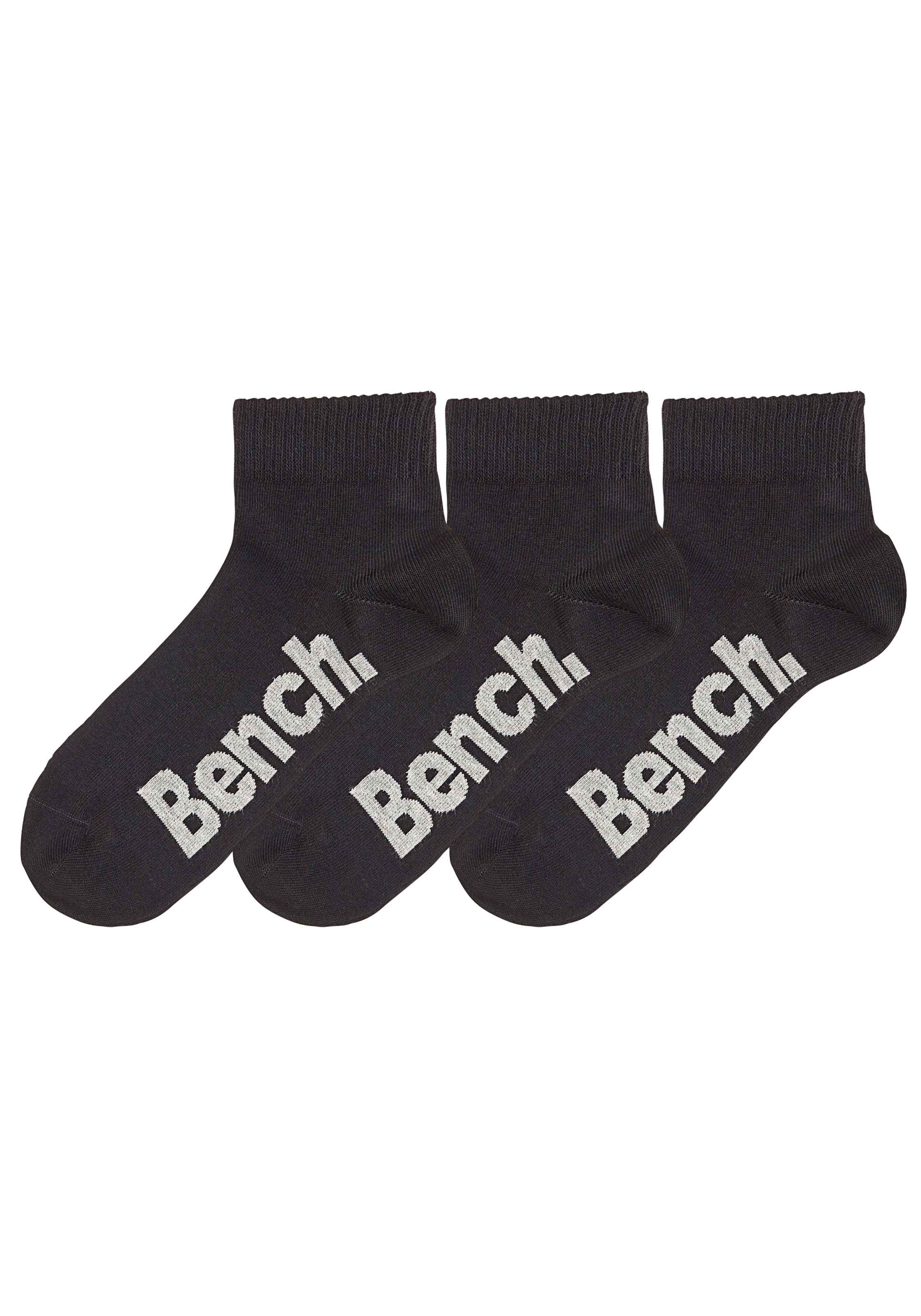 Bench. Kurzsocken, (Packung, 3 Paar), mit bequemen Rippbündchen