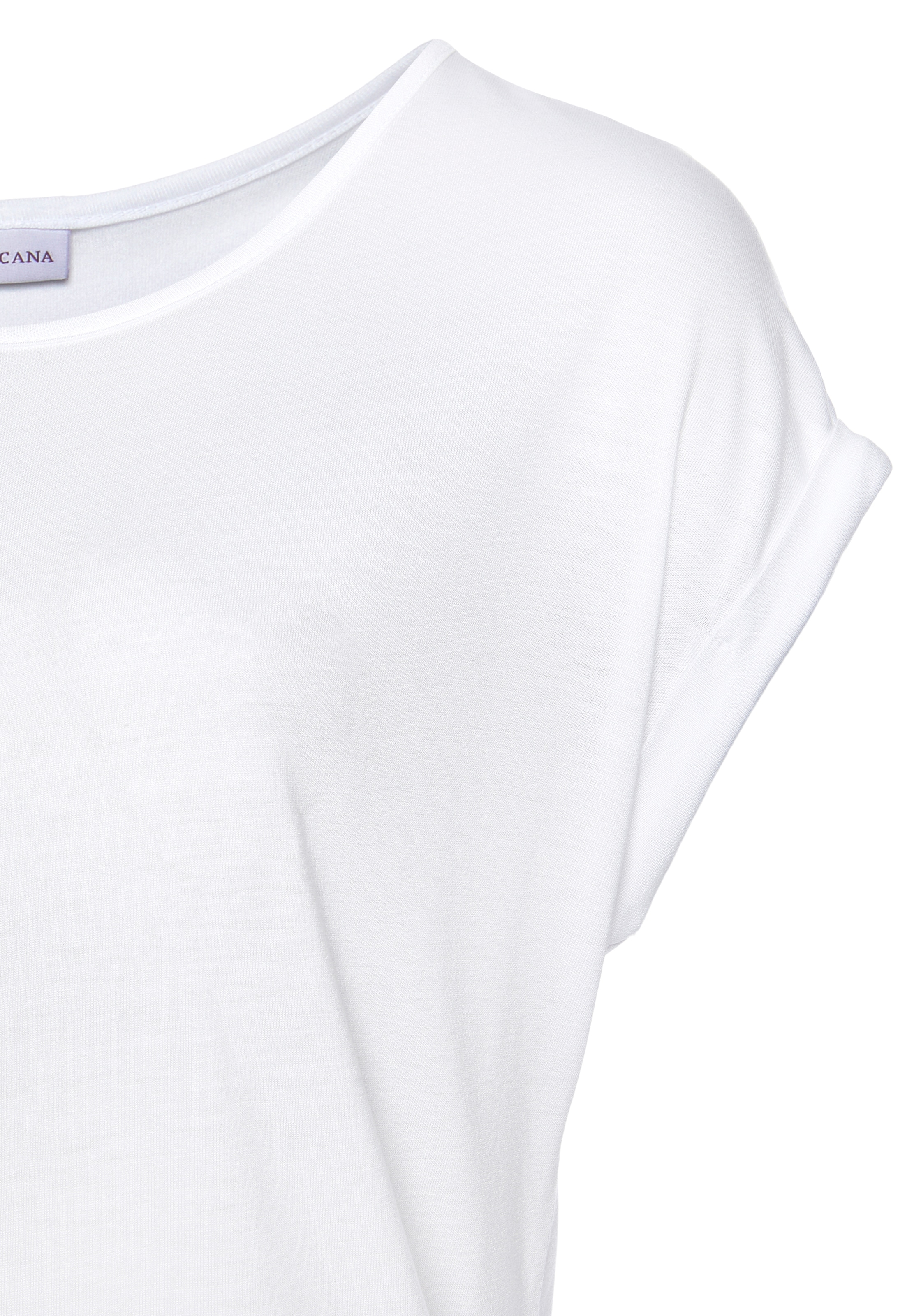 LASCANA Kurzarmshirt, mit Rundhalsausschnitt, Jerseyware, Ärmelaufschlag, Basic