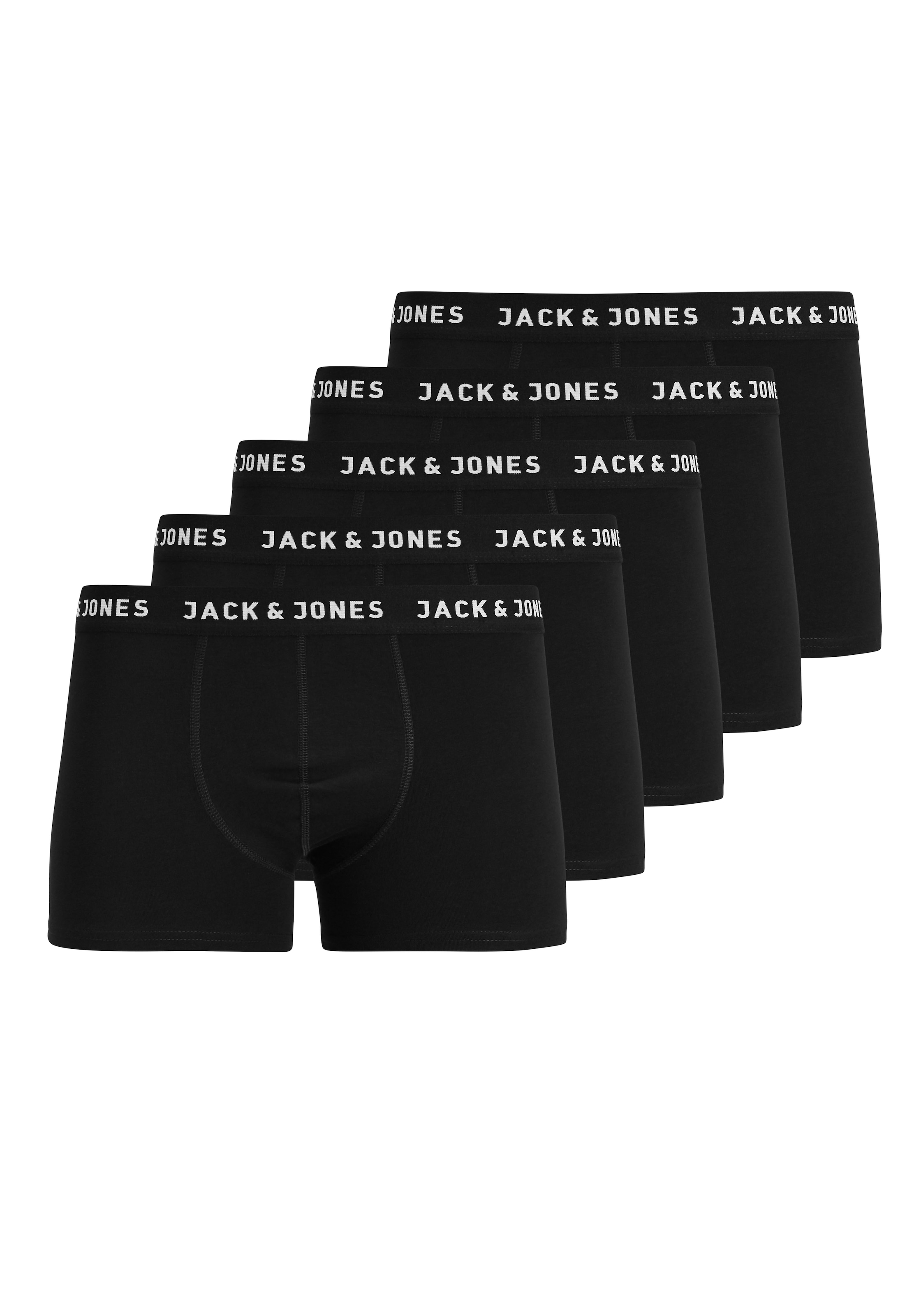 Jack & Jones Boxer »JACHUEY im Fünferpack mit toniger Naht und elastischem Bund«, 5 Stk. unifarben, modisch, eng anliegend, Baumwollmischung