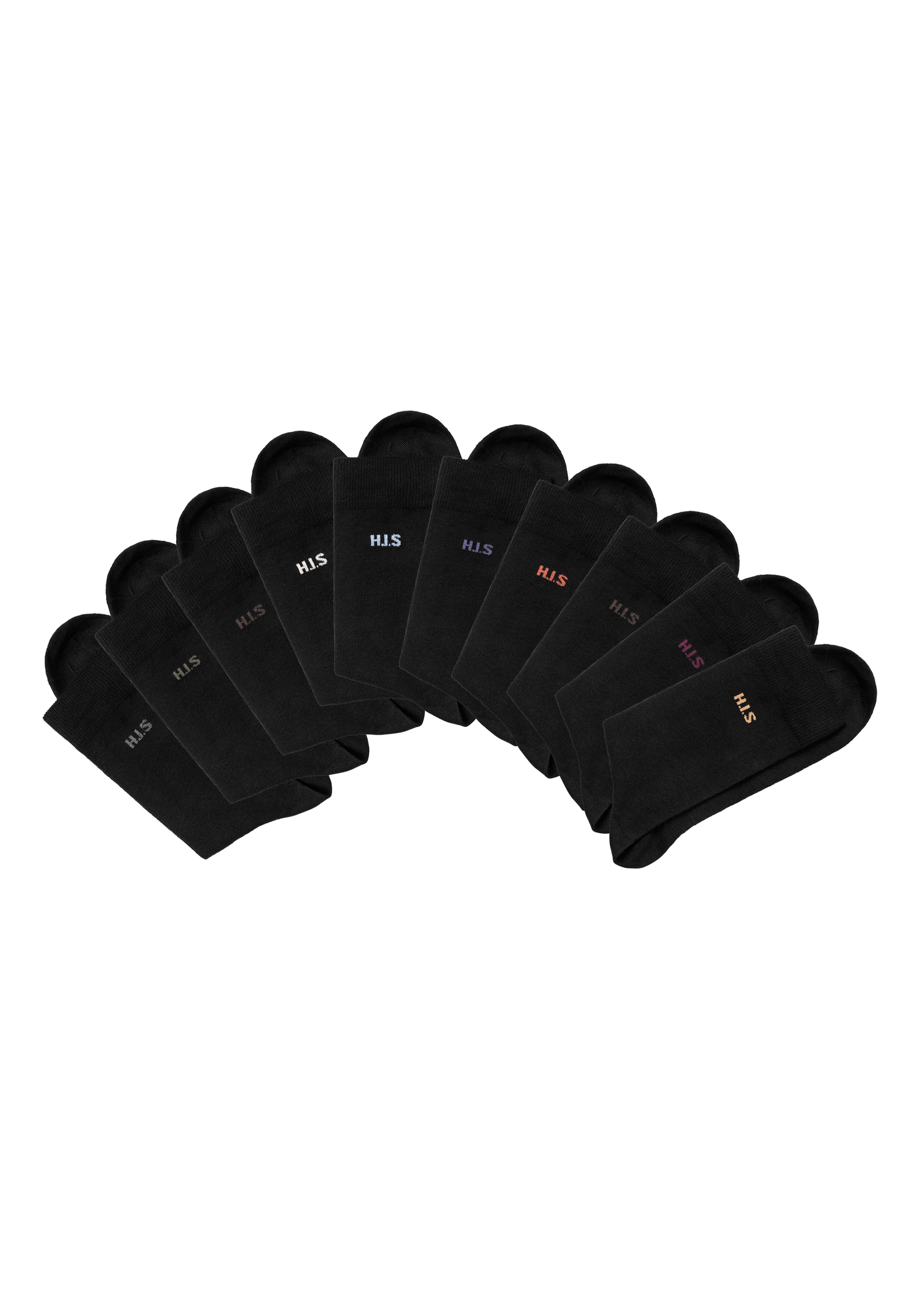 H.I.S Socken, (Packung, 10 Paar), mit farbigem Innenbund