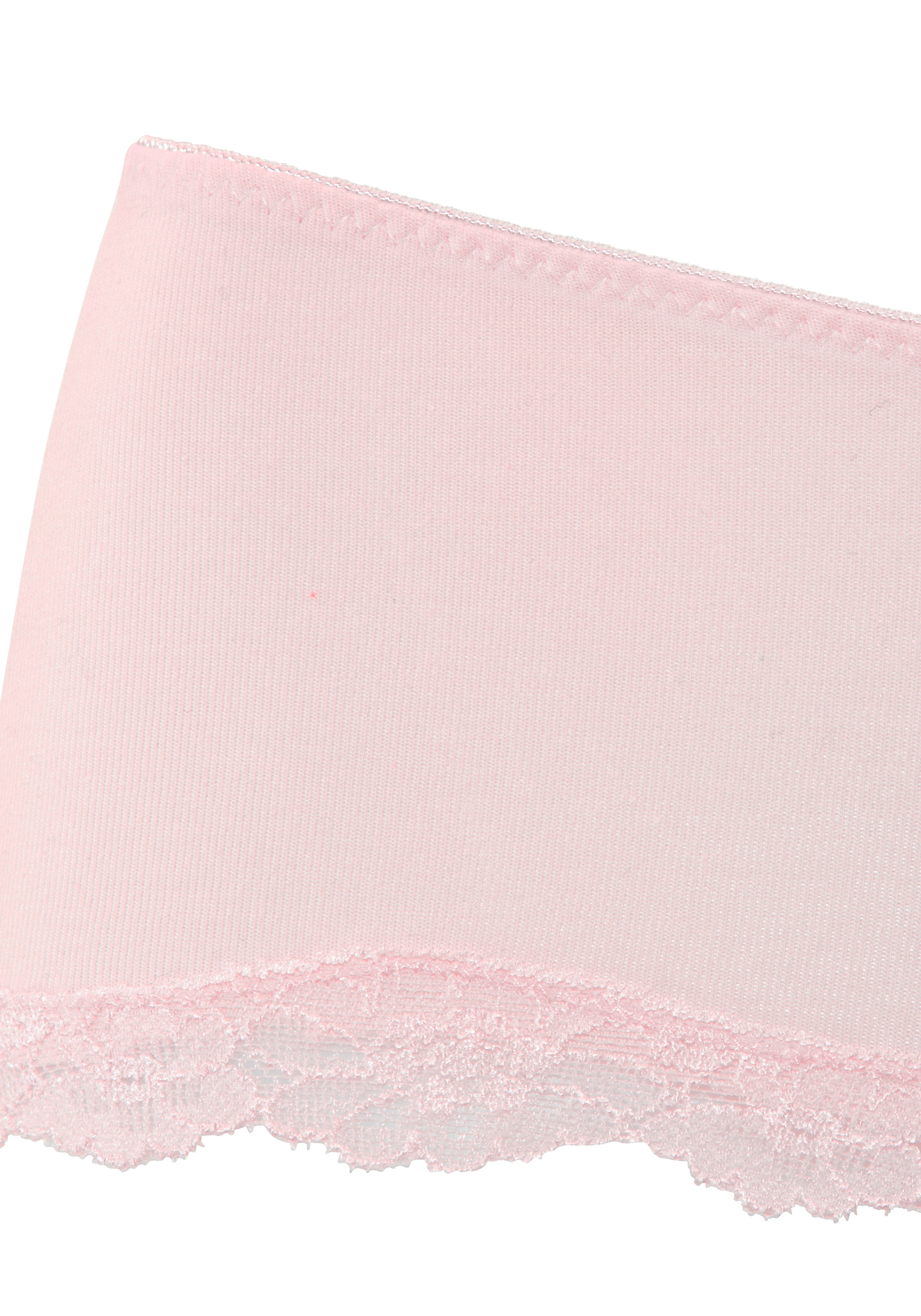 LASCANA Panty 3er-Pack,  aus elastischer Baumwolle mit zarter Spitze