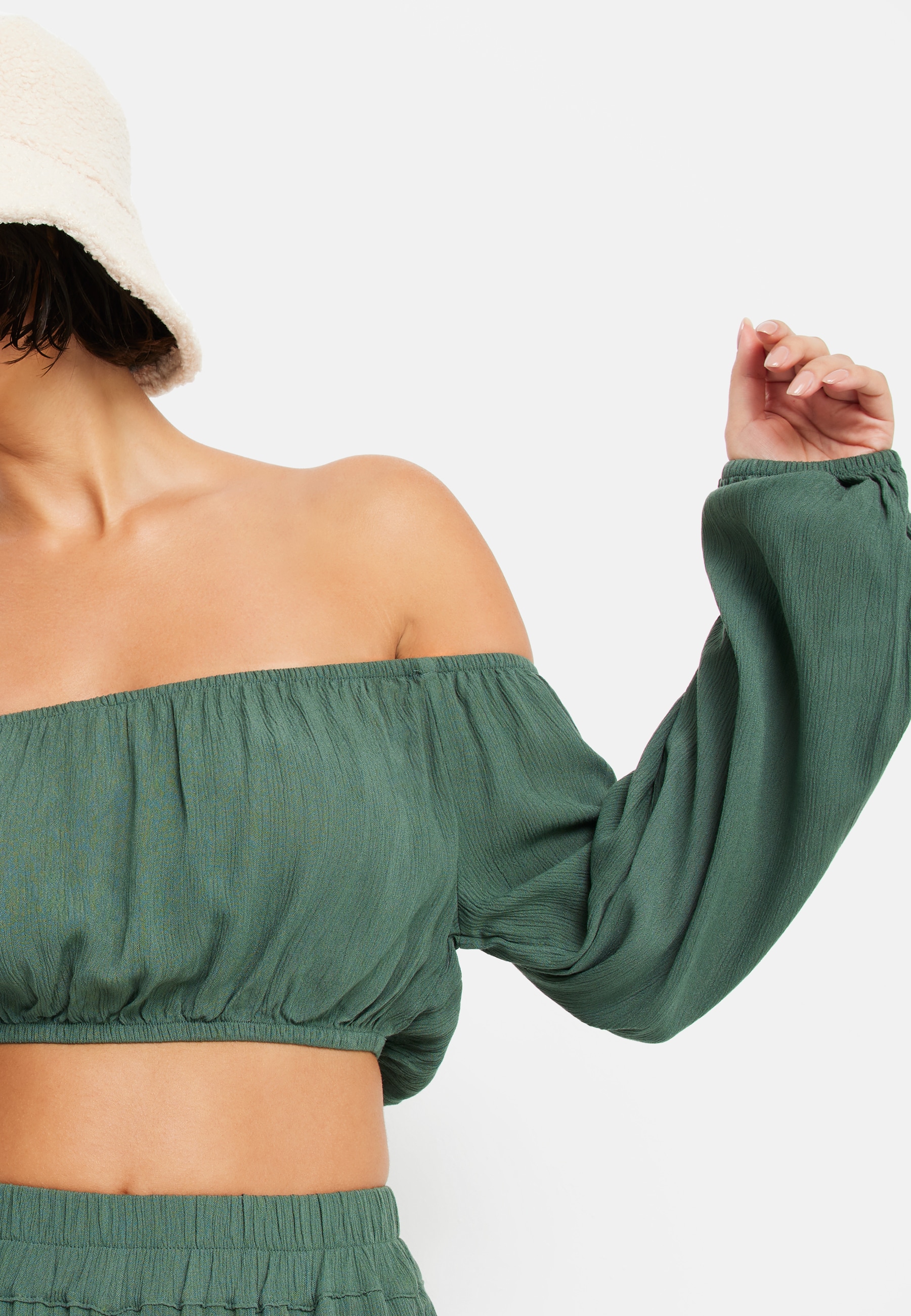 LSCN by LASCANA Carmenbluse, in verkürzter Länge