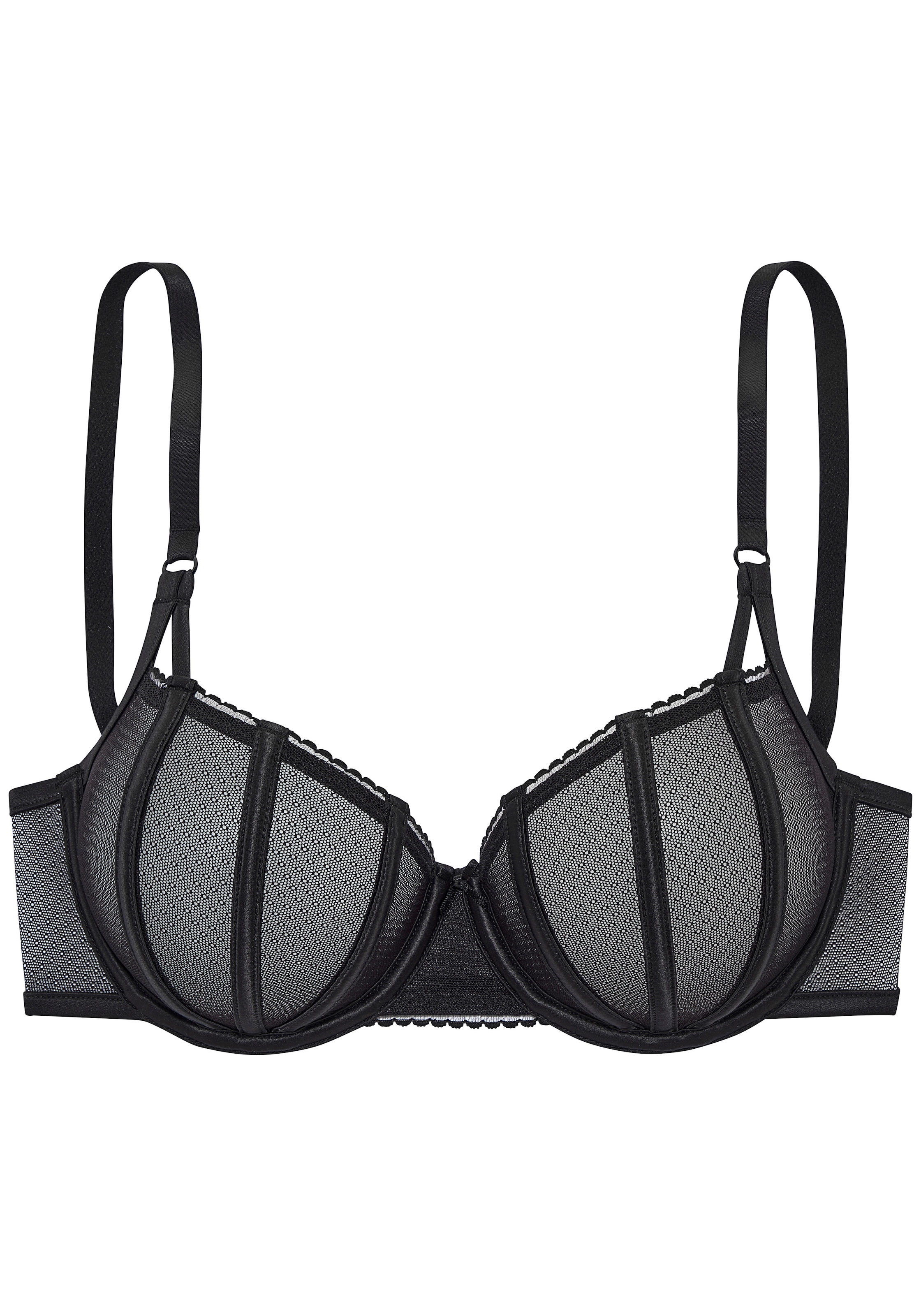 LASCANA Bügel-BH aus fancy Mesh mit flexiblen Stäbchen in Satin-Optik, sexy Dessous