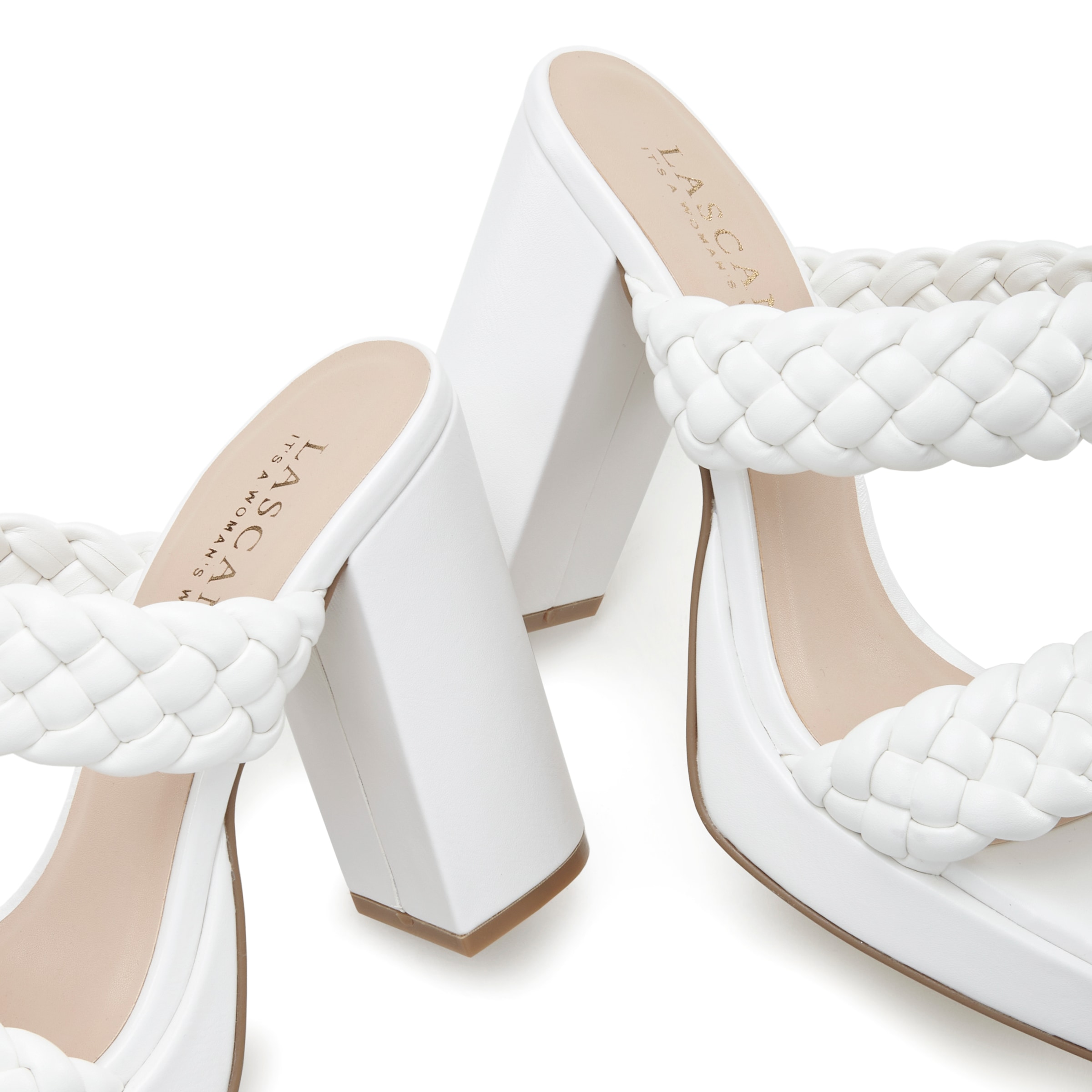 LASCANA Pantolette, Mule, Sandale, offener Schuh, raffinierte Riemchen im Flecht-Design