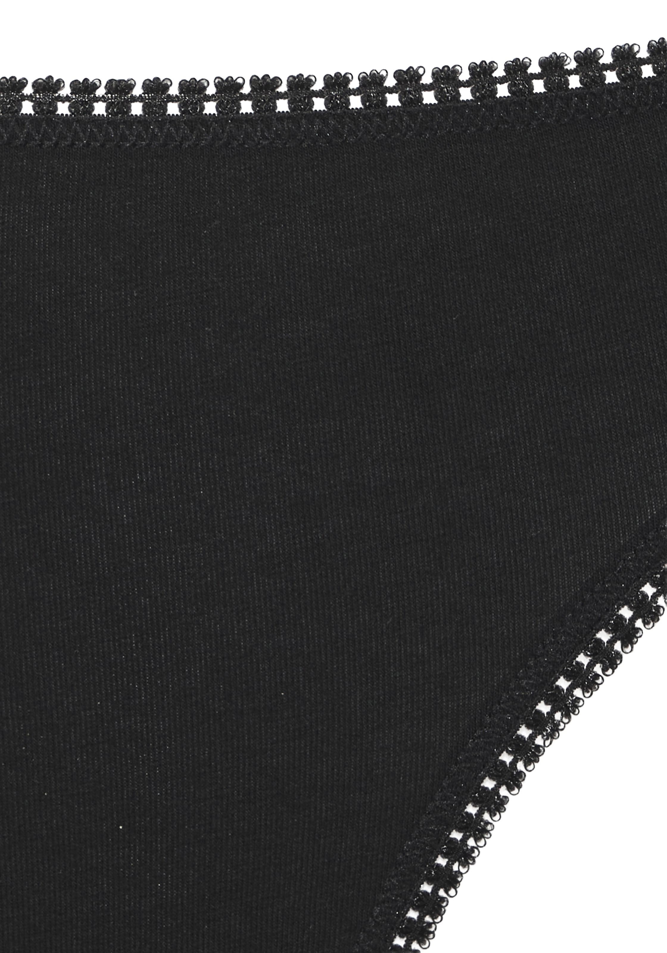 LASCANA Jazz-Pants Slips 3er-Pack,  mit Spitze am Beinabschluss, aus elastischem Jersey