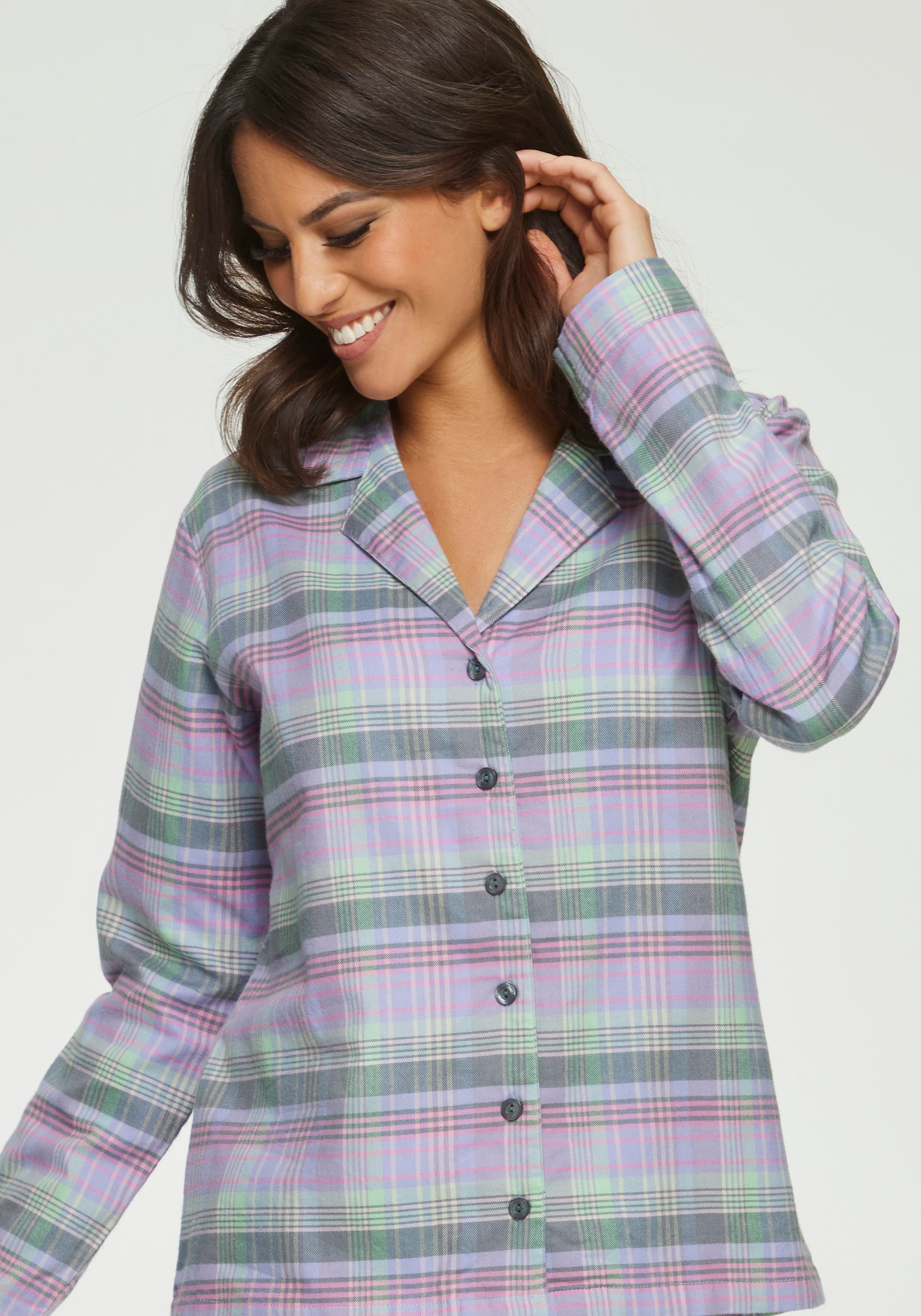 Vivance Dreams Pyjama, (2 tlg.), aus kuschelig weichem Flanell