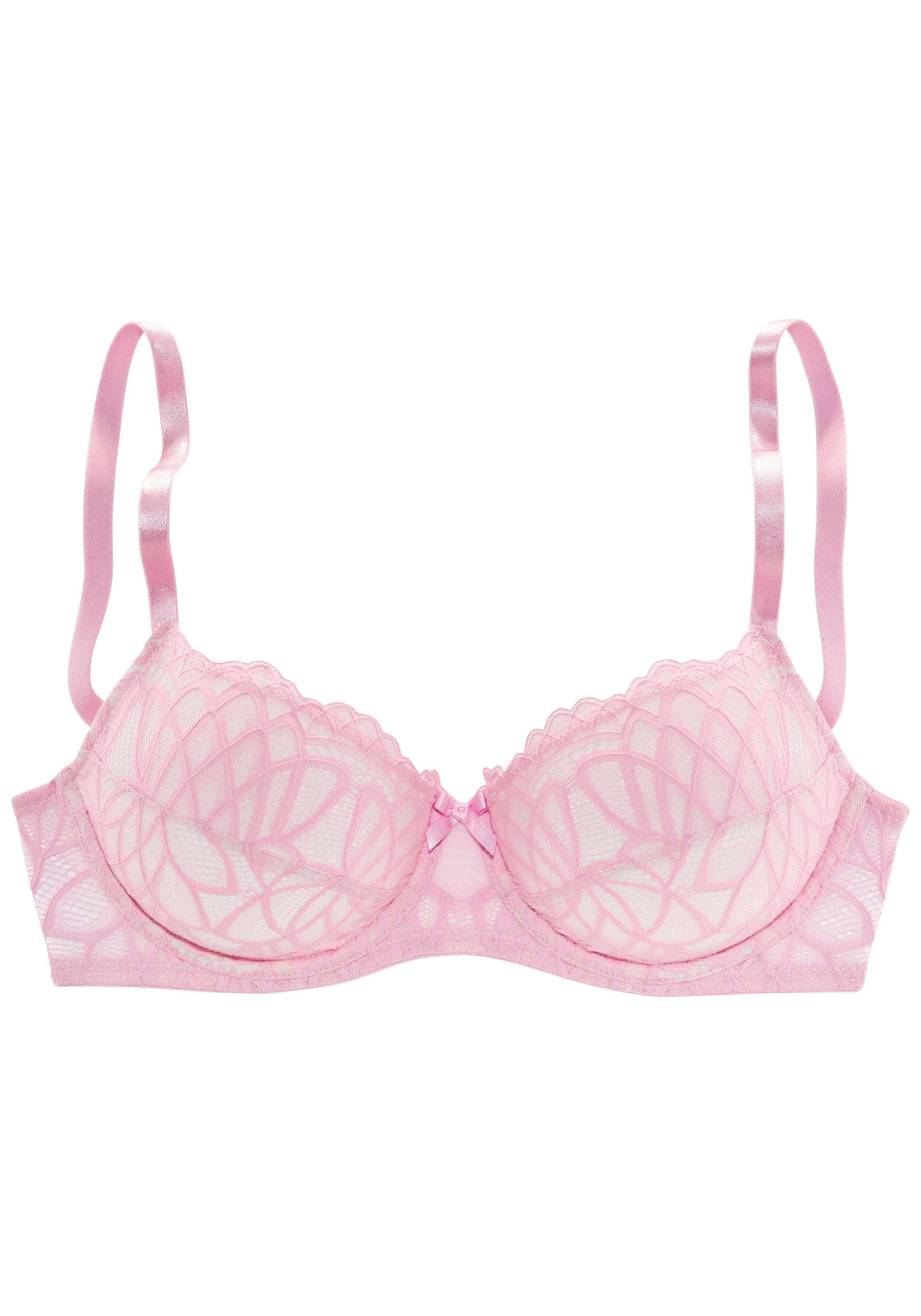 LASCANA Bügel-BH »Cara«, mit femininer Spitze, anteilig aus recyceltem Material, Dessous