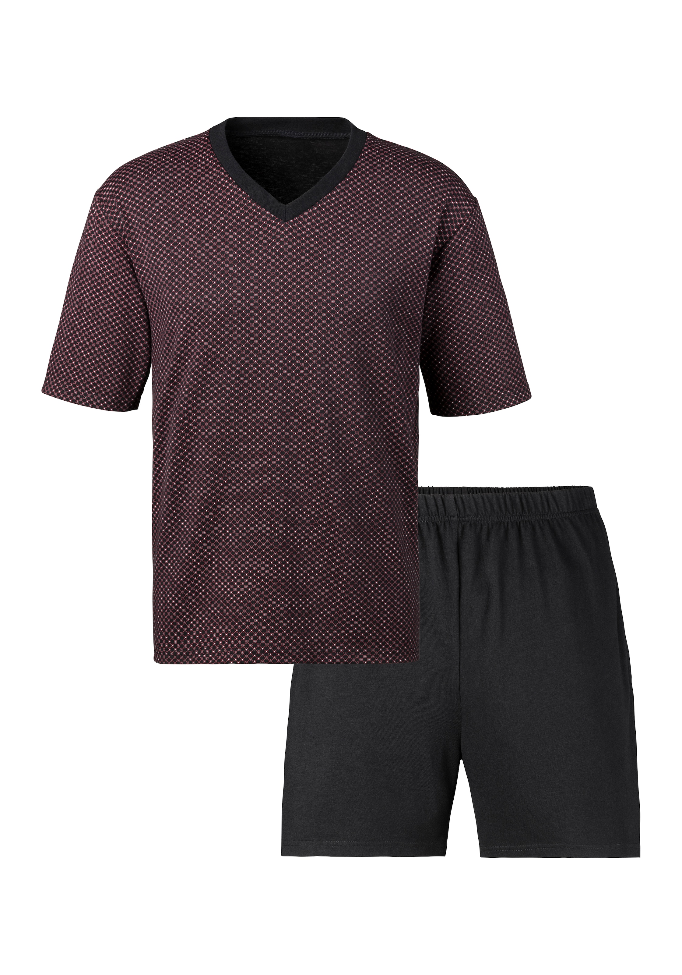 le jogger® Pyjama, (Packung, 4 tlg., 2 Stück), Schlafanzug mit Allovermuster