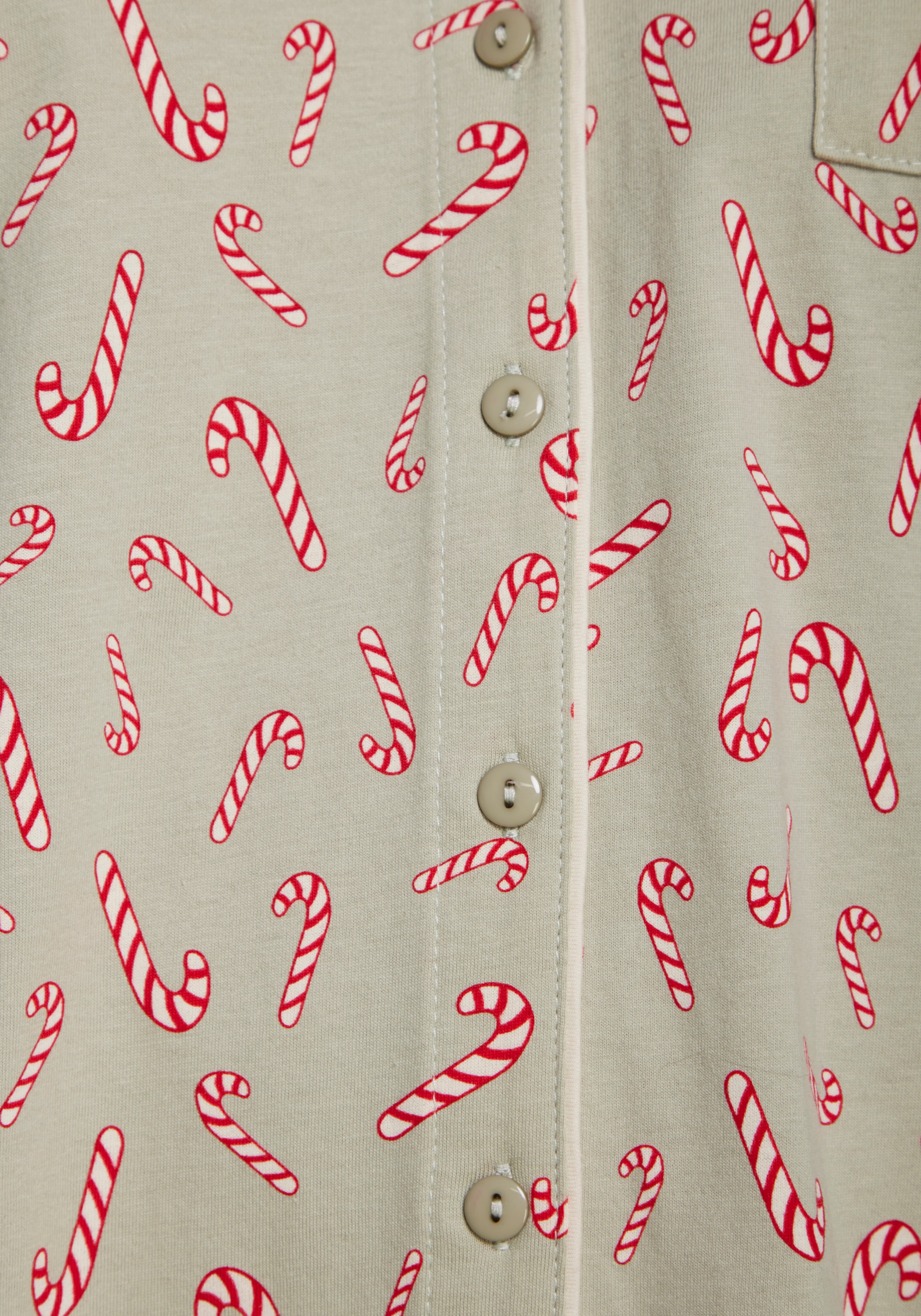 LASCANA Nachthemd 1-teilig,  Brusttasche Mit Weihnachtlichem Muster