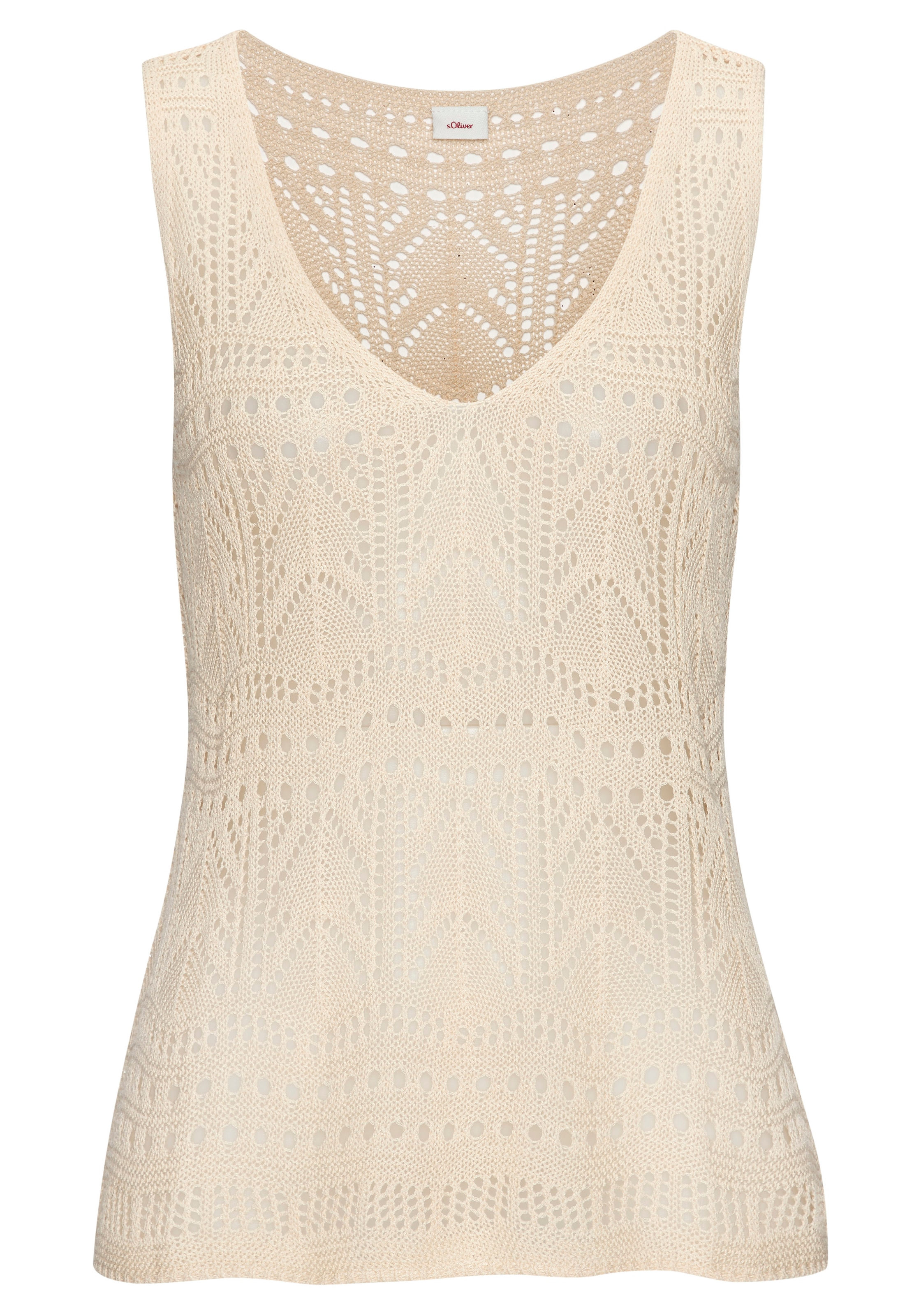 s.Oliver Stricktop, mit semi-transparentem Ajourmuster, Strandtop mit Lochmuster