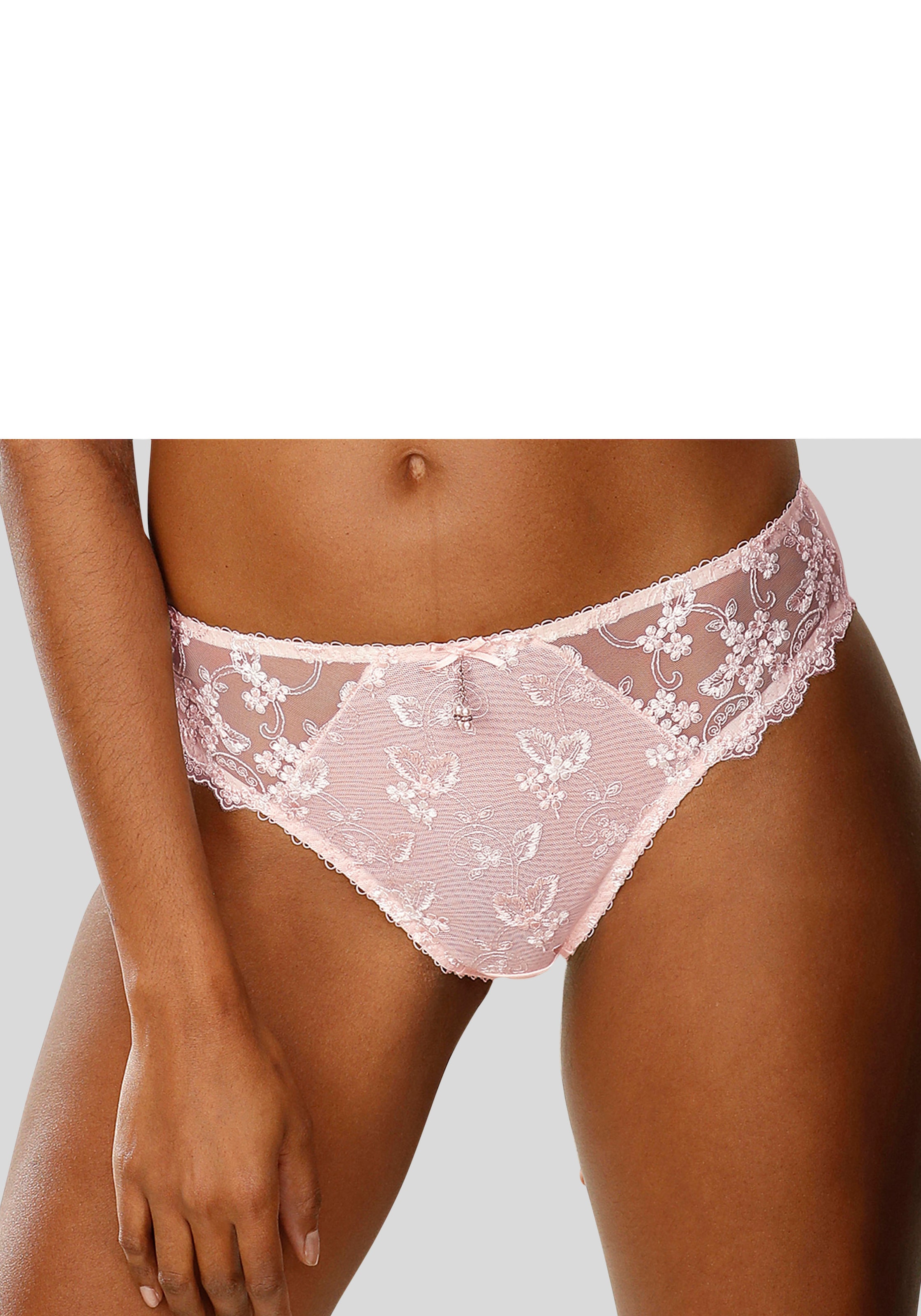 LASCANA Slip, Dessous mit schöner Blümchen-Stickereispitze