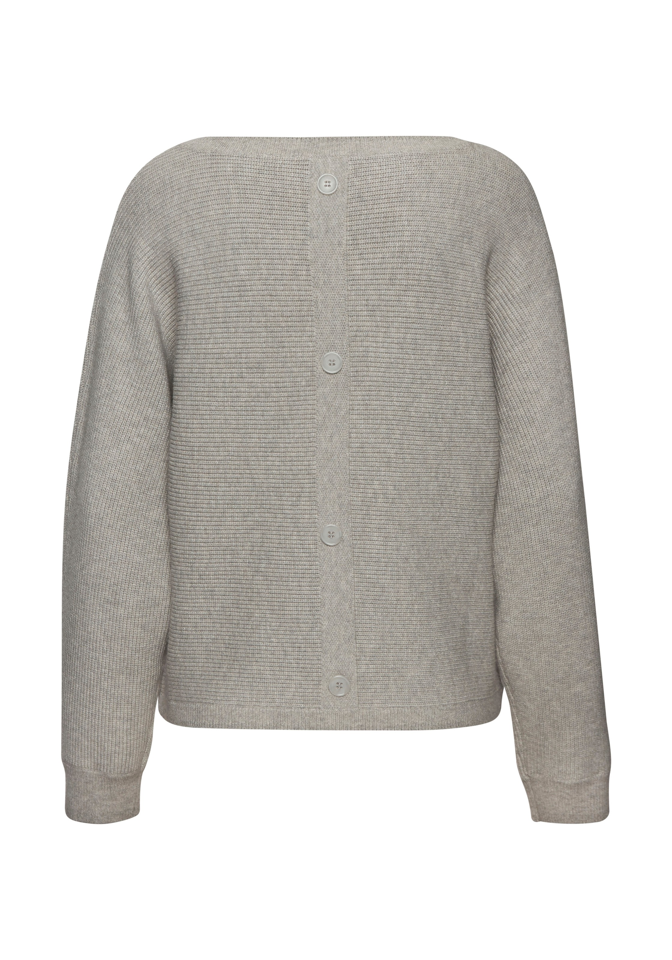 LASCANA Rundhalspullover, mit Zierknöpfen hinten, lockerer Strickpullover