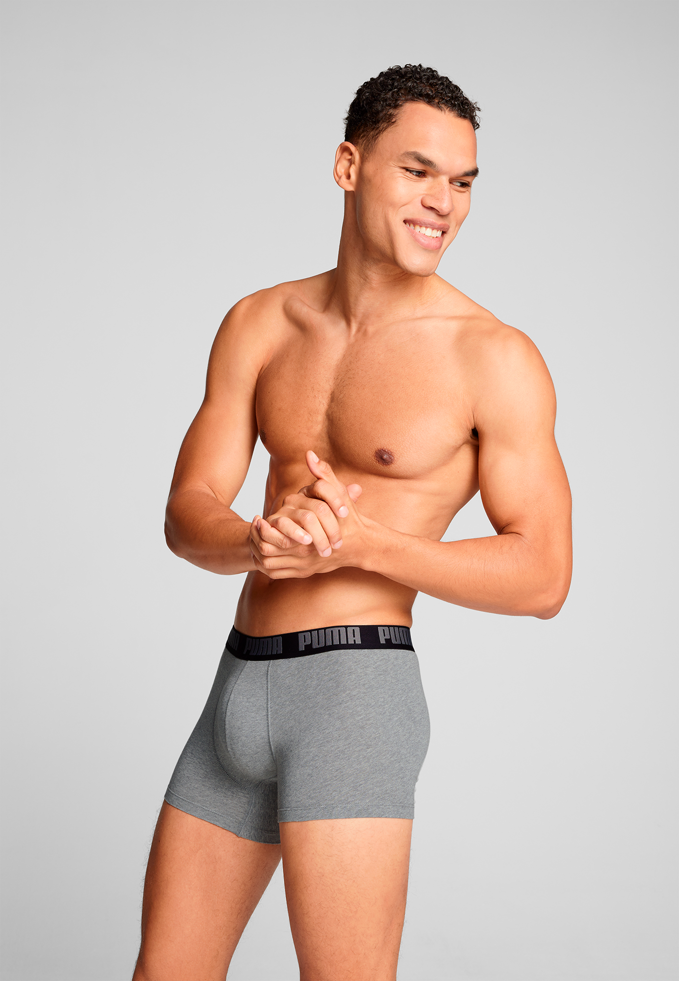 PUMA Boxershorts »PUMA MEN EVERYDAY BASIC BOXERS 2P«, 2er Packer Packung, mit Puma Webbund