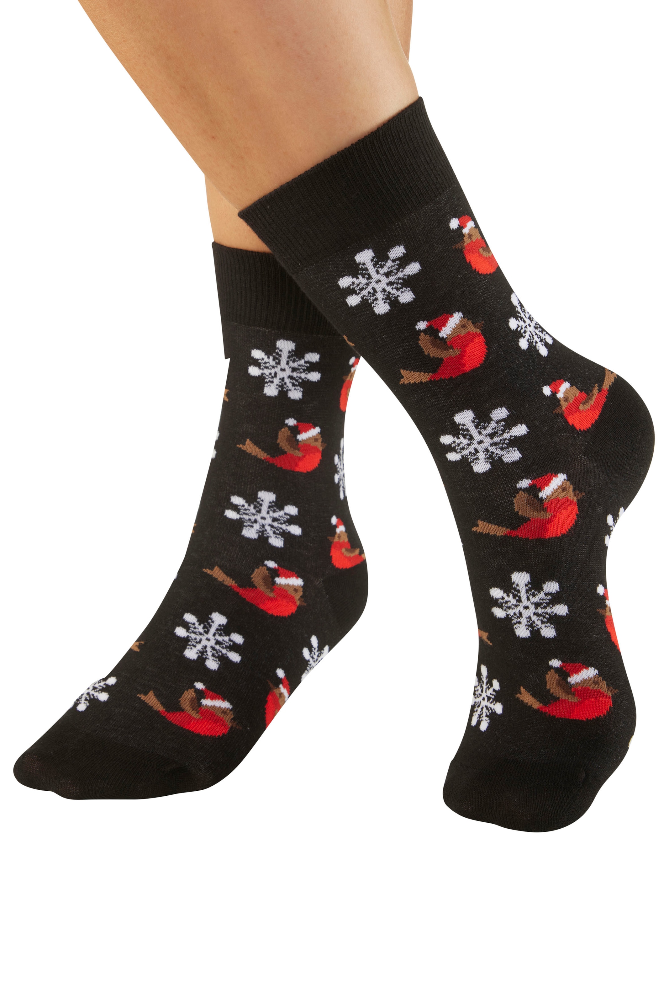 H.I.S Basicsocken, (Packung, 3 Paar), mit lustigen Weihnachtsmotiven