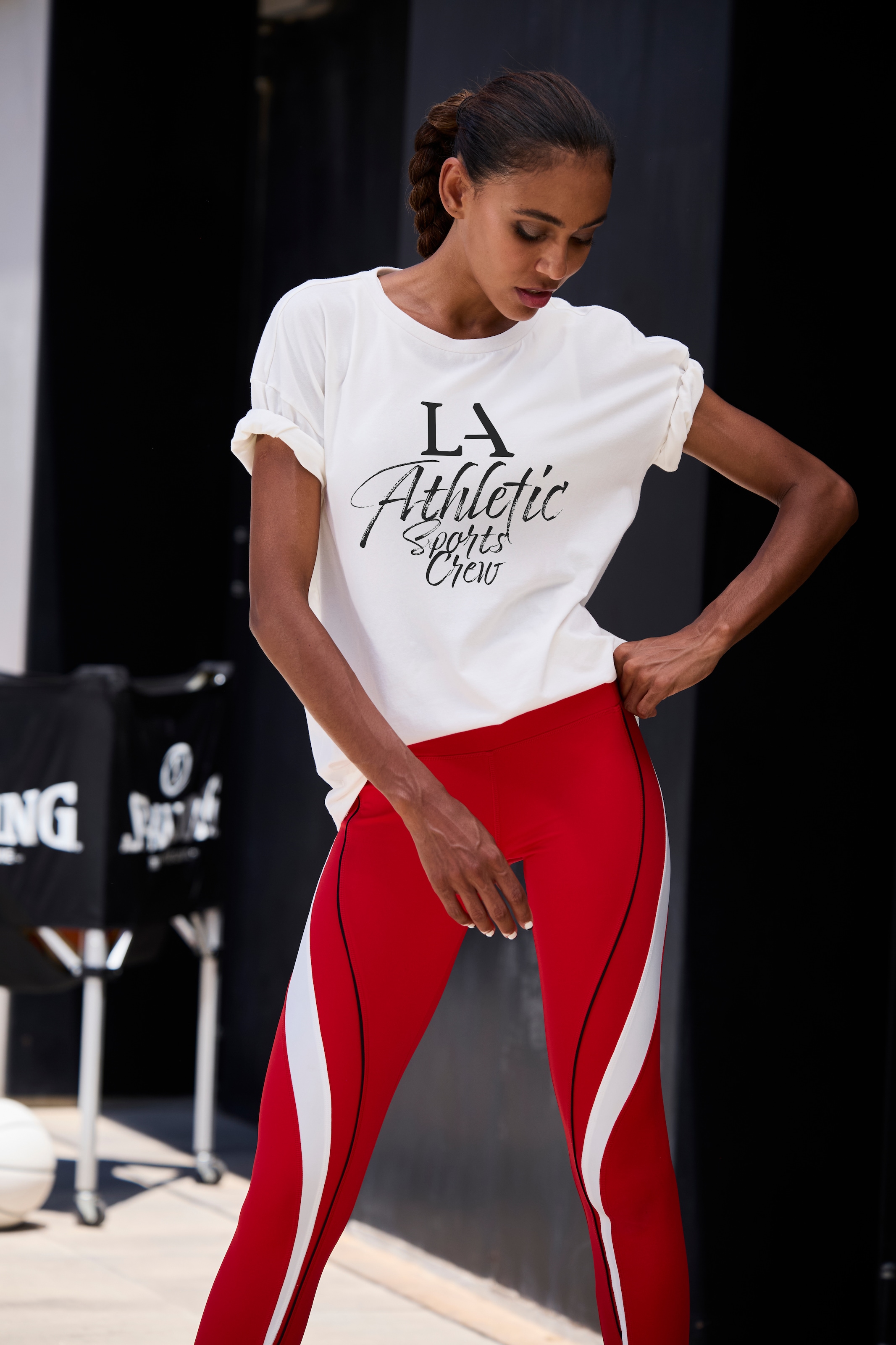 LASCANA ACTIVE T-Shirt, im Oversize-Schnitt mit sportlichem Schriftzug
