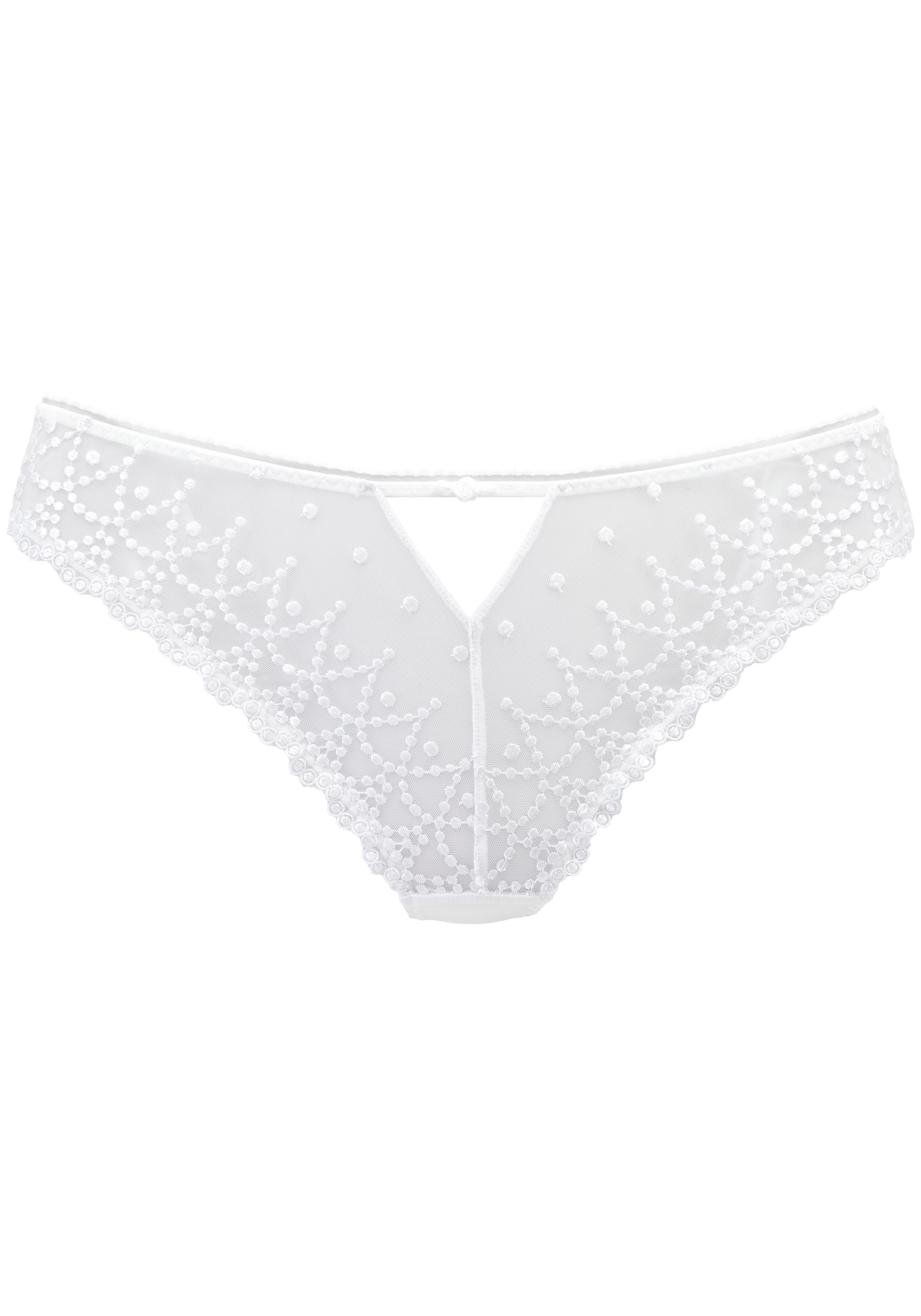LASCANA String »Fabia« aus edler Stickereispitze in dezent transparenter Optik