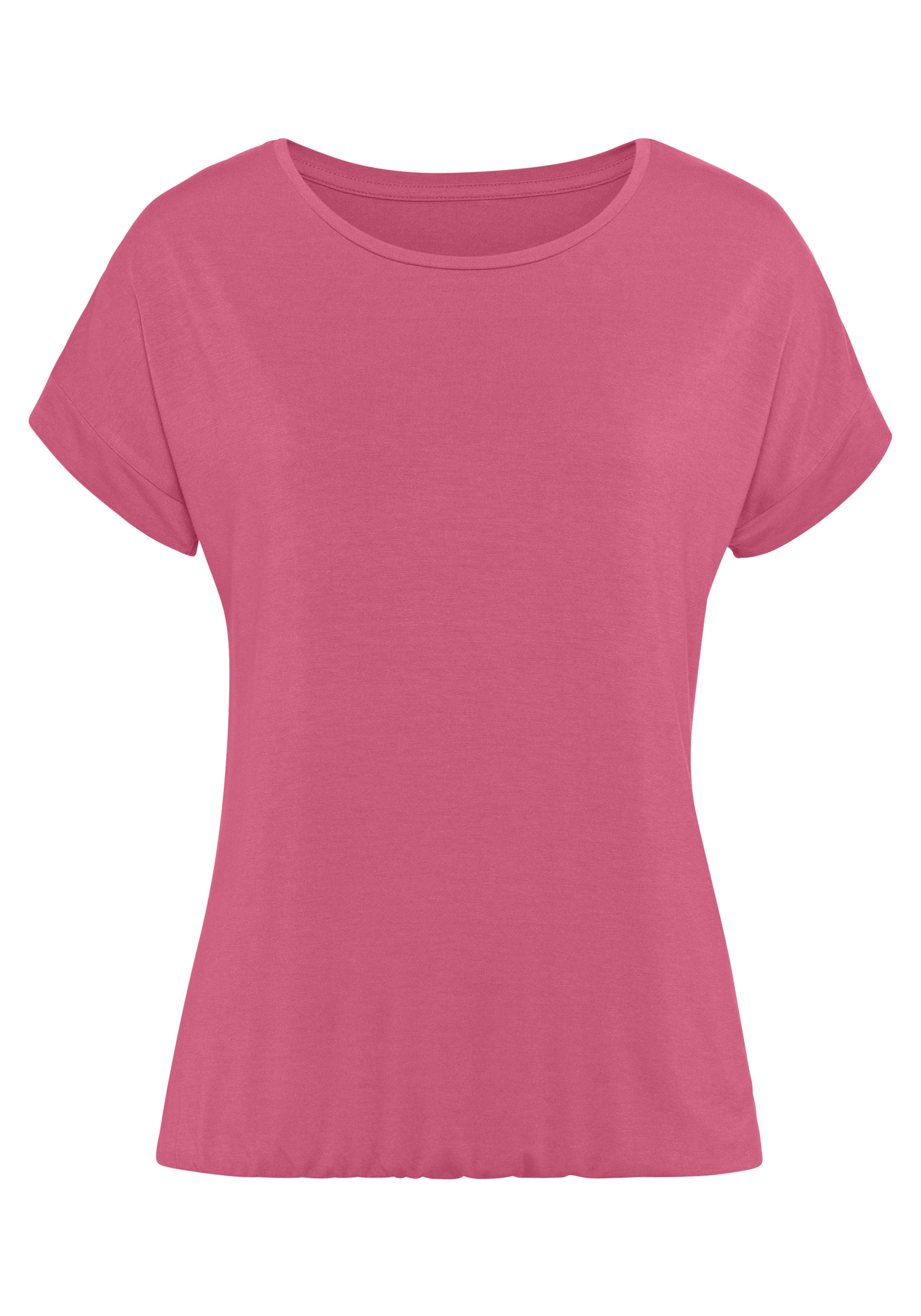 Vivance Kurzarmshirt »mit Gummizug im Bund«, (2er-Pack), aus weichem Viskose-Stretch