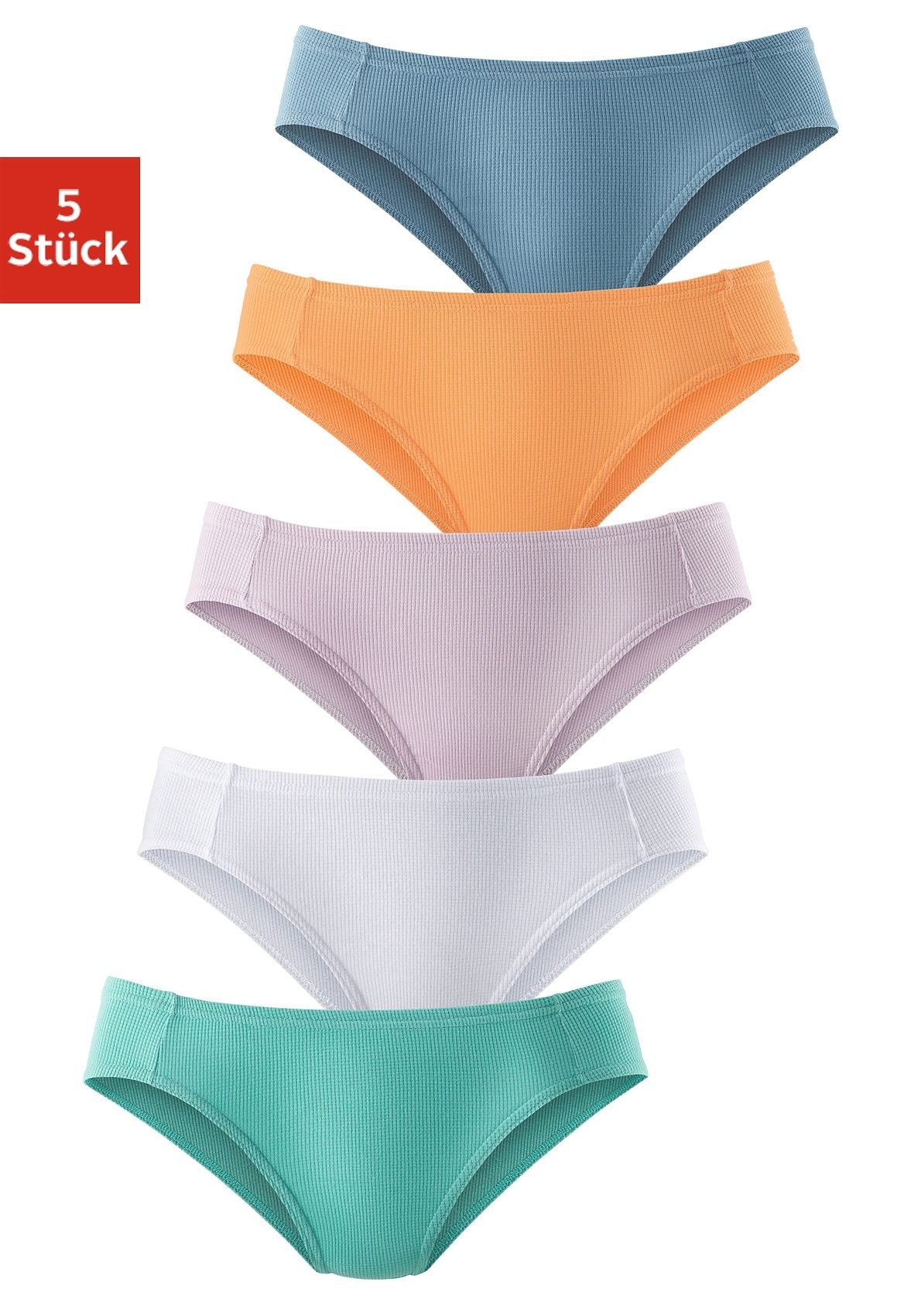 PETITE FLEUR Bikinislip, (5er-Pack), aus weicher Pikee-Qualität